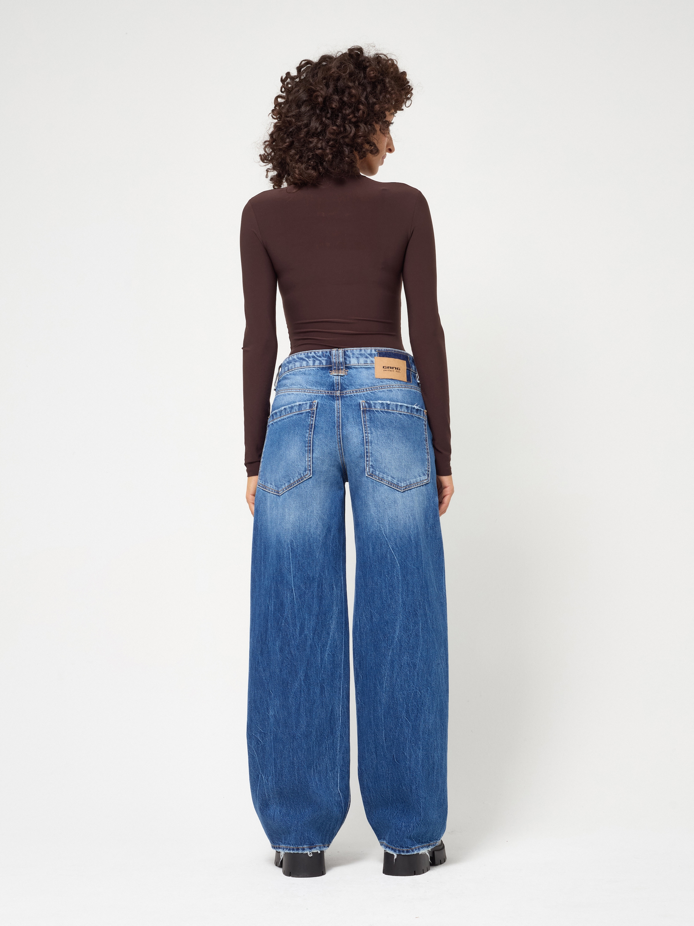 GANG Jeans à 5 poches »94CORA« En coupe baggy avec taille basse