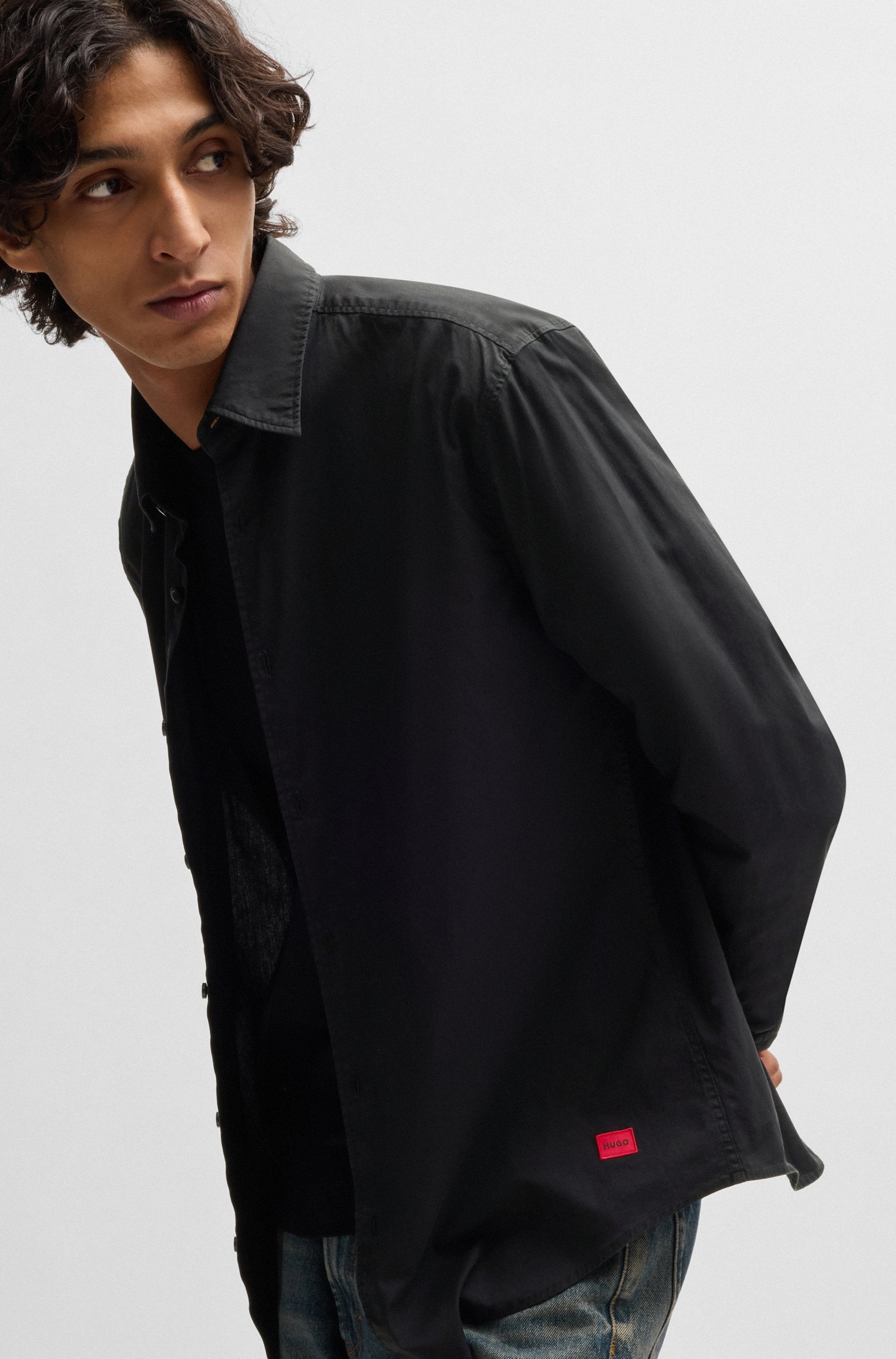 HUGO Chemise à manches longues »Ermo« Kentkragen, Slim Fit, Baumwoll-Mix
