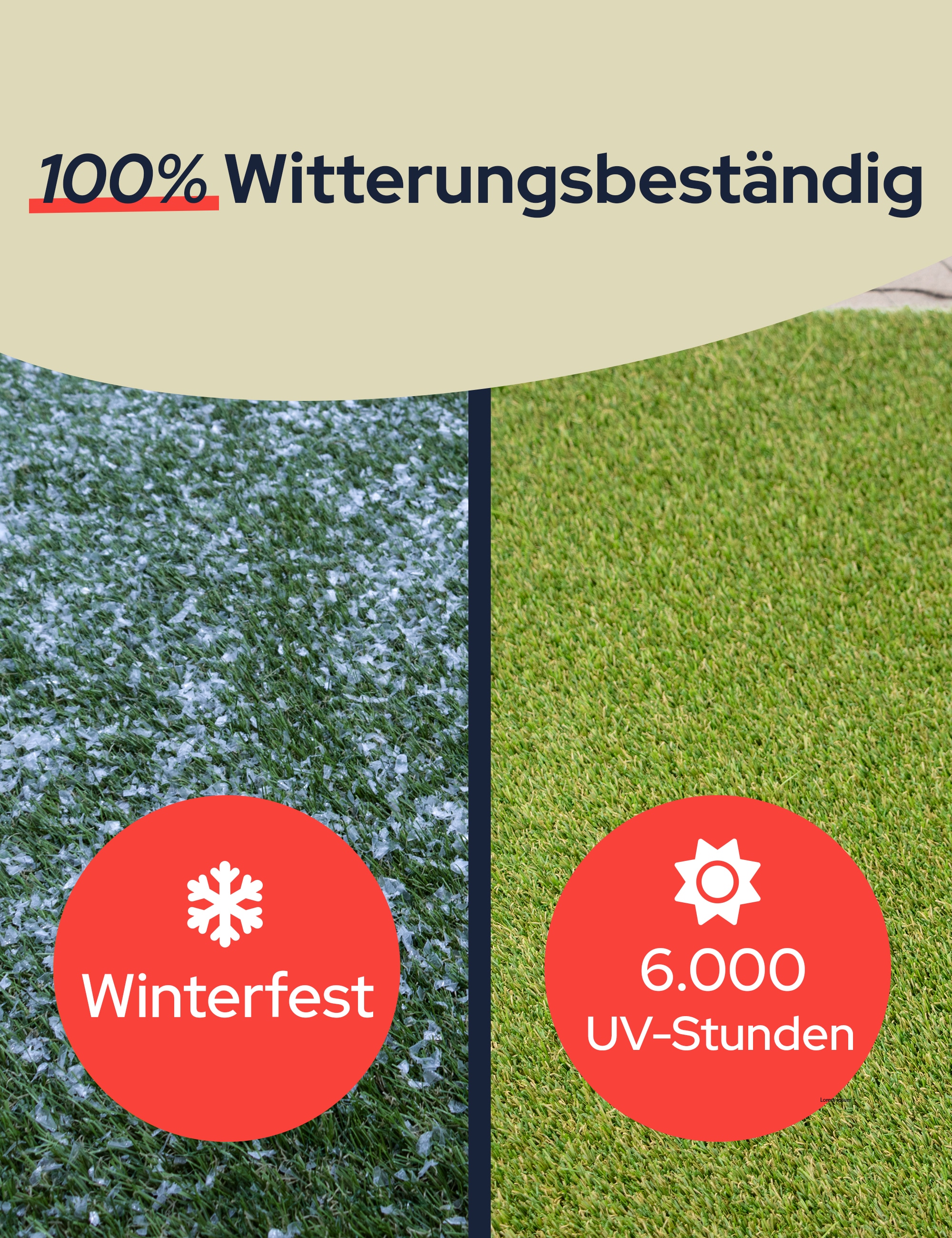 Primaflor-Ideen in Textil Kunstrasen »Kunstrasen MIAMI, Gesamthöhe 22 mm« rechteckig natürliche Optik, wasserdurchlässig, für Balkon, Terrasse & Garten