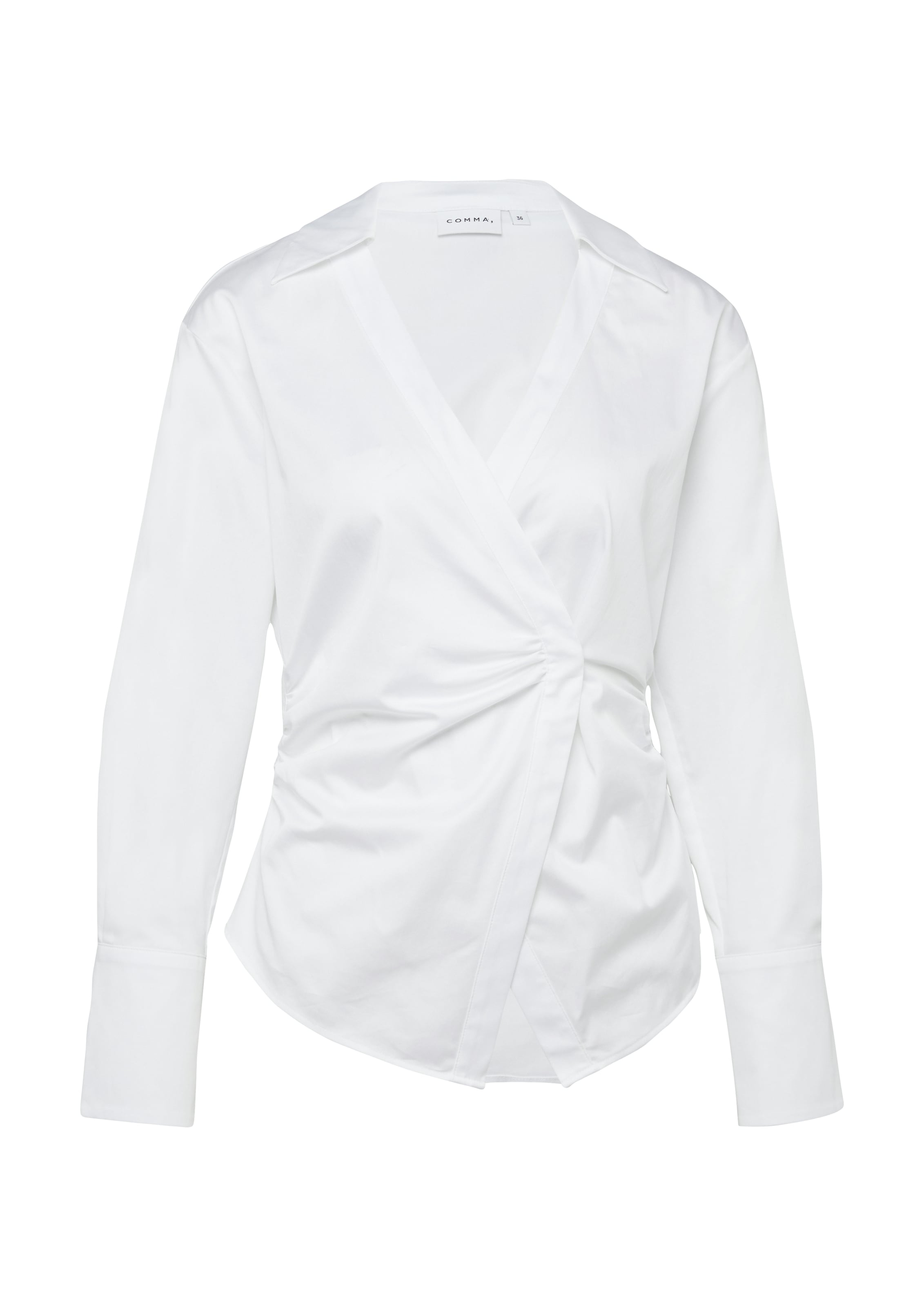 Comma Blouse à manches longues mit seitlichem Verschluss und V-Ausschnitt