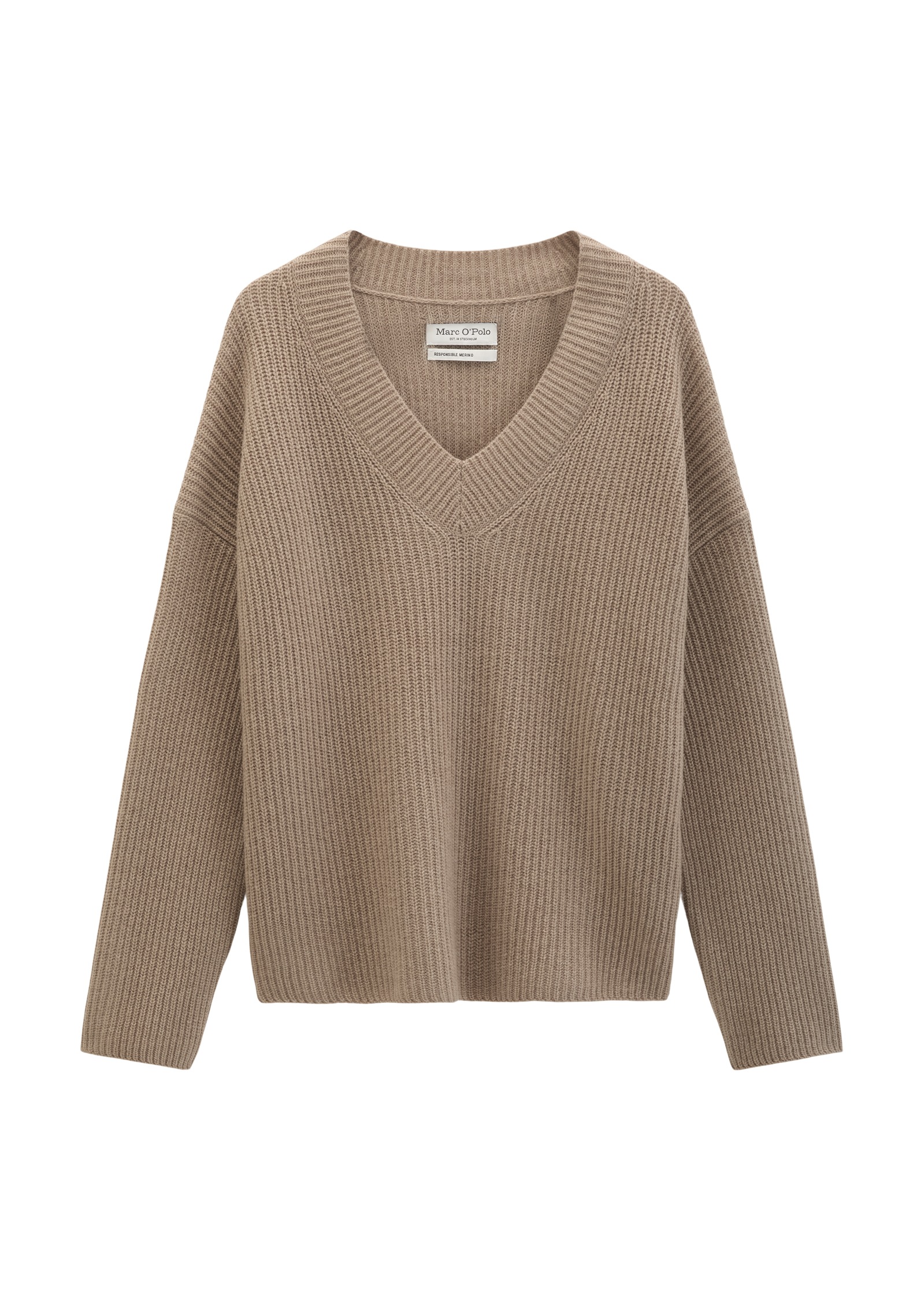 Marc O'Polo Pull col V ample en mélange laine vierge douce