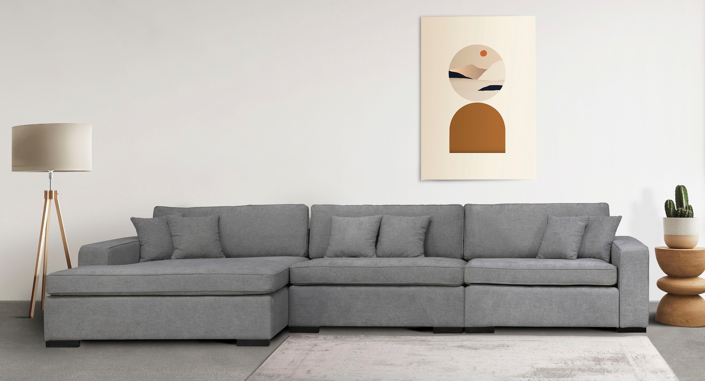 Home affaire Elément d'angle du canapé »Skara XXL L-Form« Lounge-Sofa XXL mit Federkern-Polsterung, in vielen Bezugsvarianten