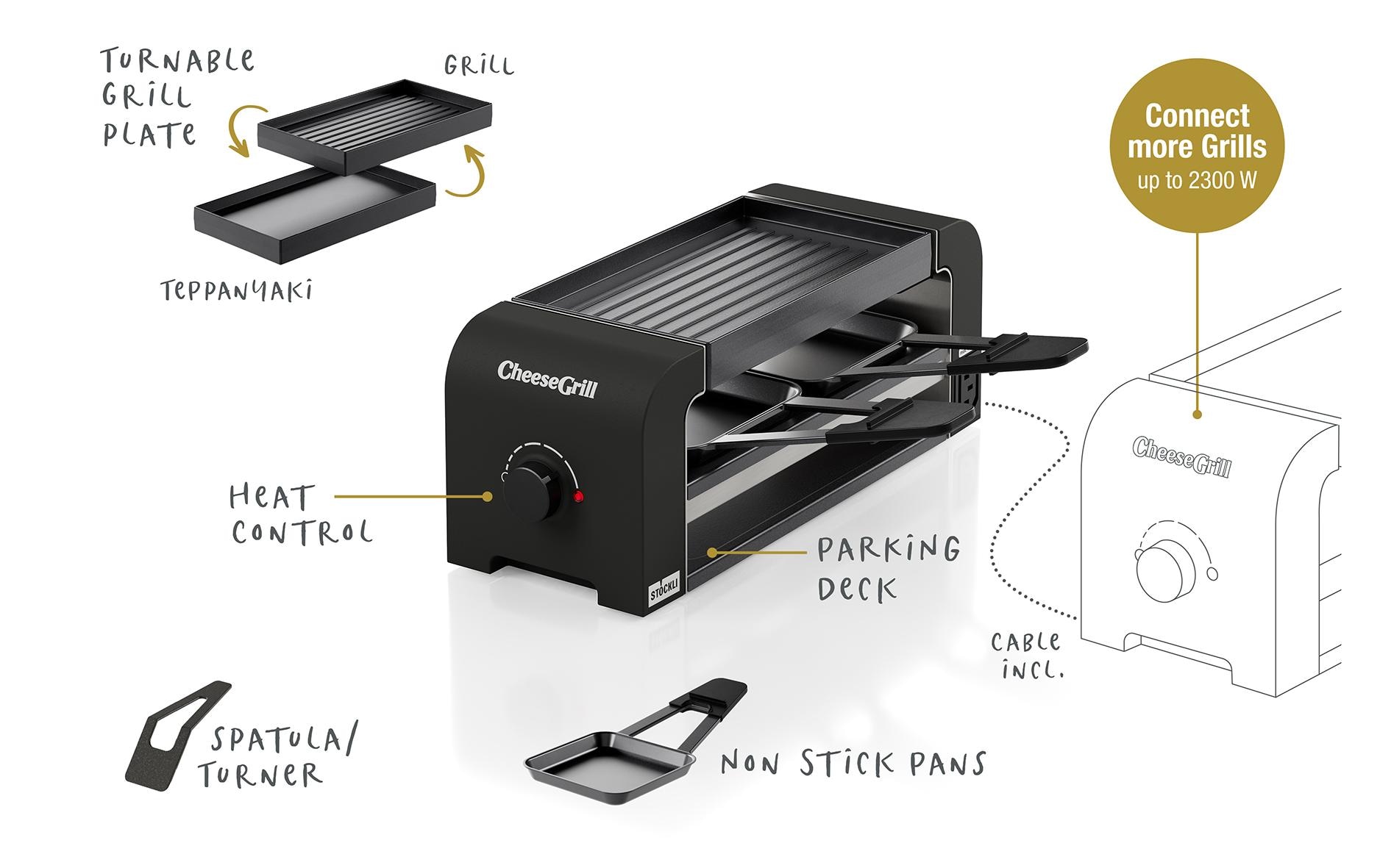 Stöckli Raclette »Stöckli CheeseGrill 2 Connect 2 Personen«