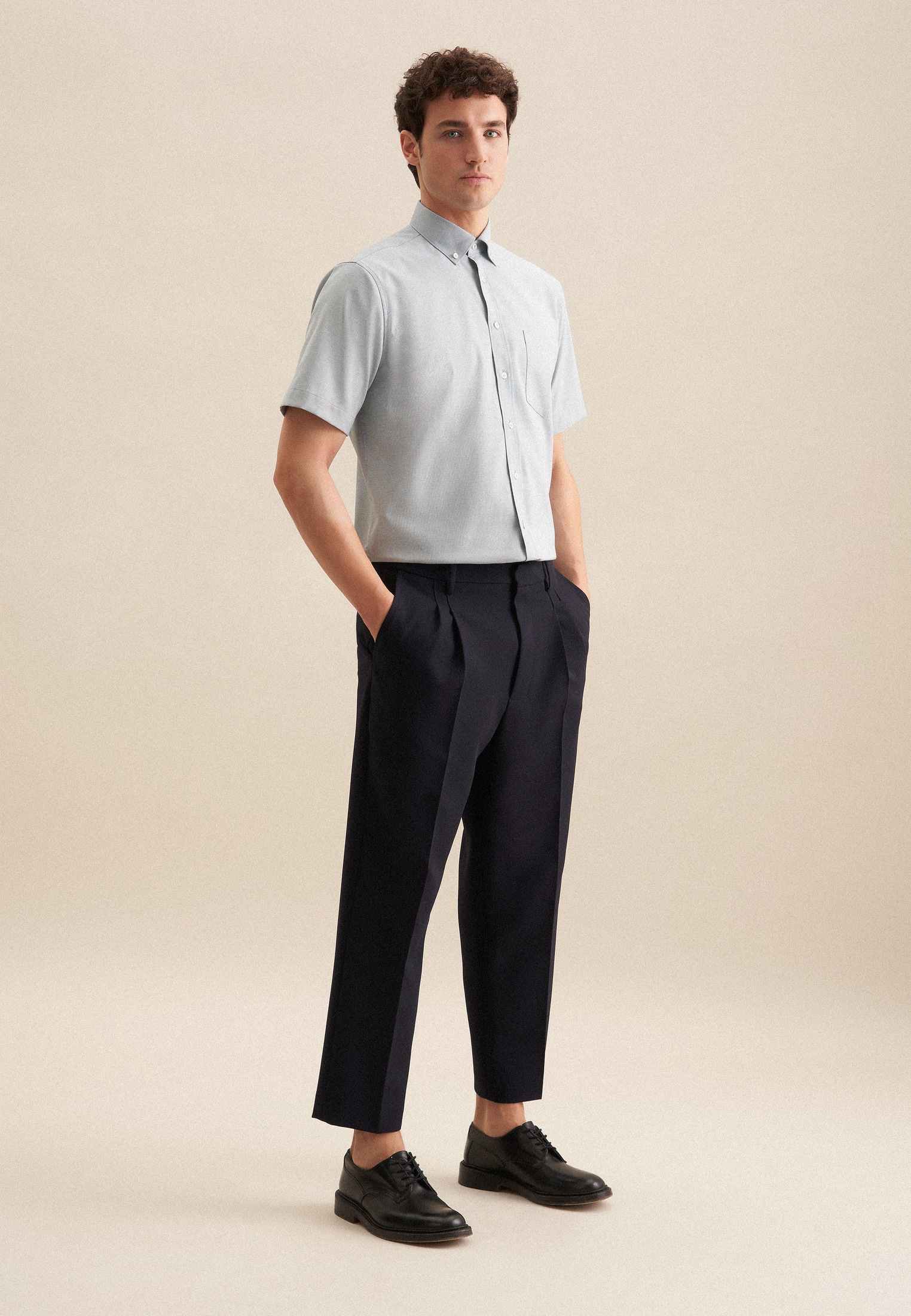 seidensticker Businesshemd »Comfort« Comfort 1/2 Button-Down-Kragen Struktur