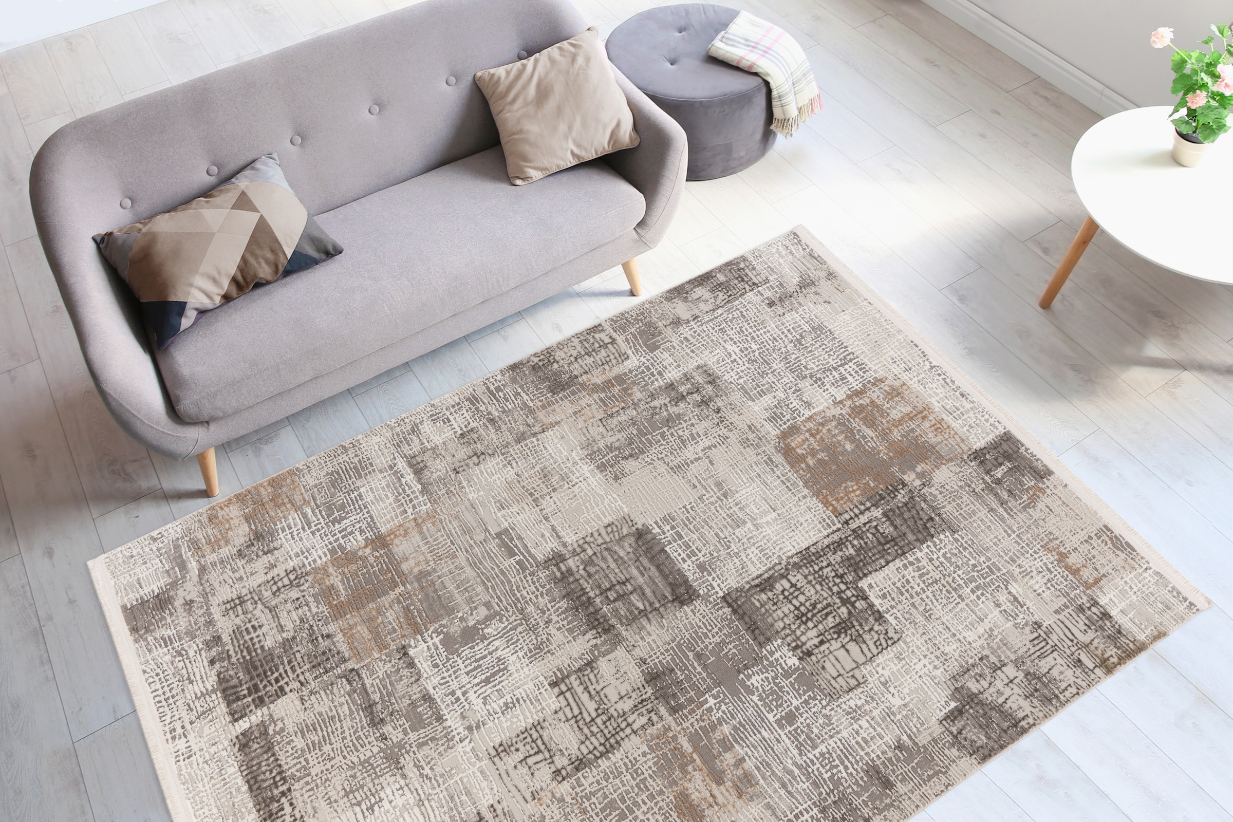 me gusta Teppich »Akropolis 425« rechteckig 12 mm Höhe flacher Teppich mit Baumwollrücken, attraktiver Vintage-Look