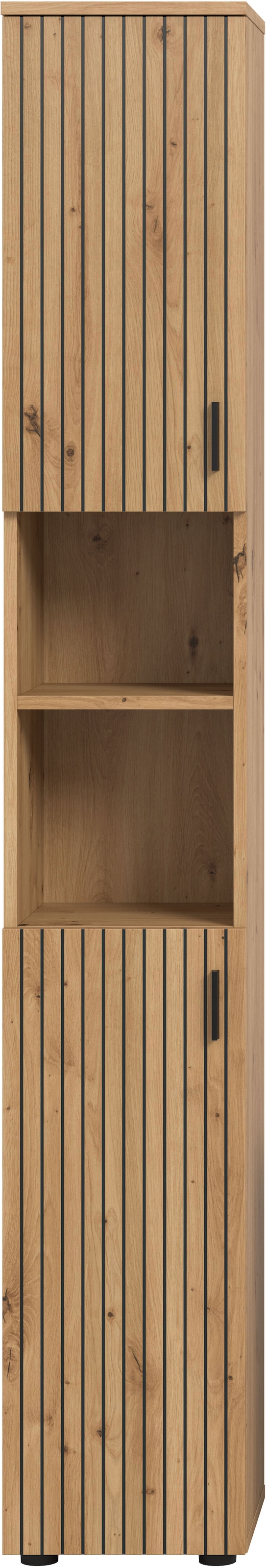 welltime Armoire haute »MANI, Höhe: 192 cm, Paneeloptik, 2 offene Fächer, 2 Türen« 1 cuis tlg. Hochschrank, Bad-Schrank, Badezimmerschrank, Bad, Badezimmer