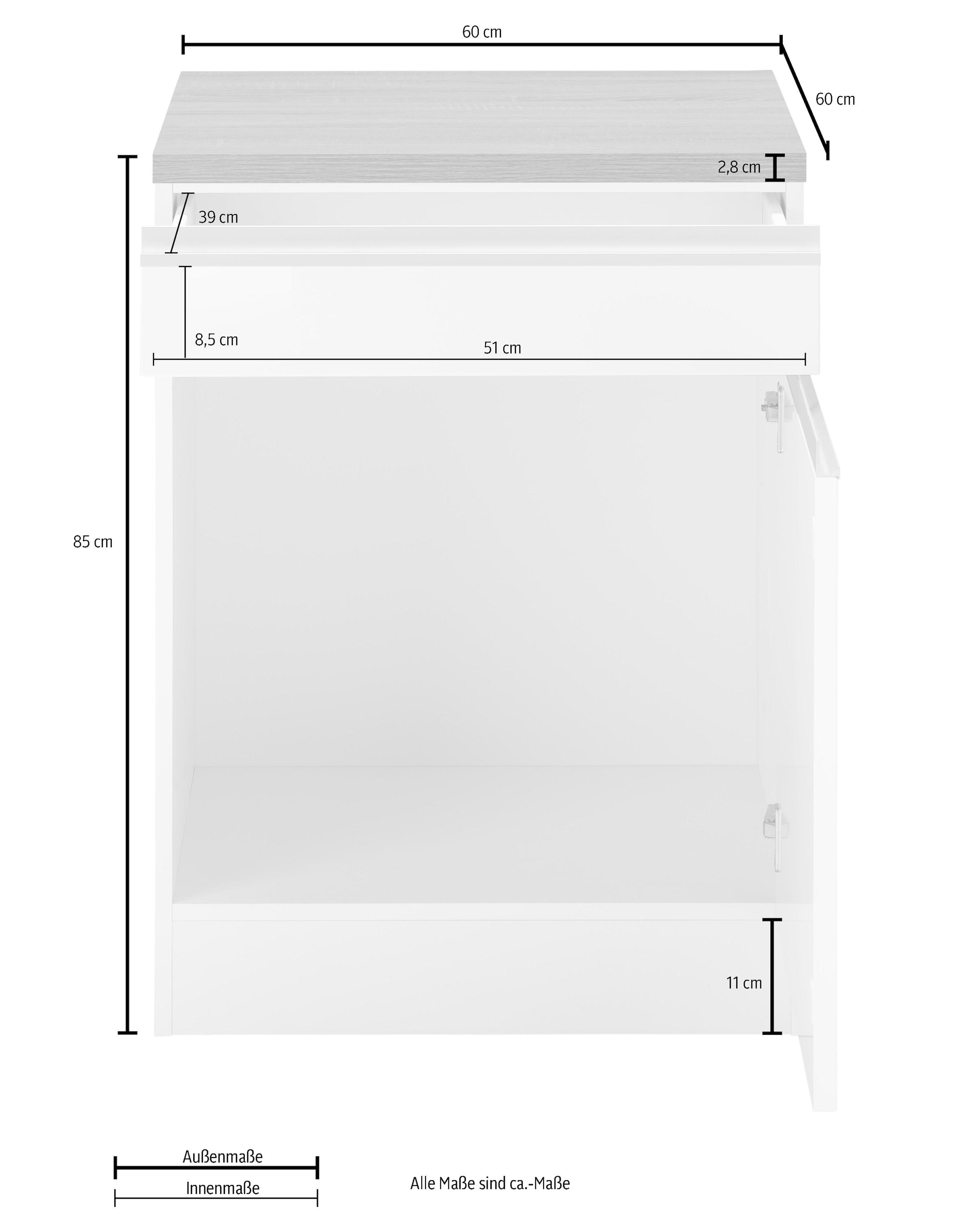 KOCHSTATION Unterschrank »KS-Ohio« Breite 60 cm