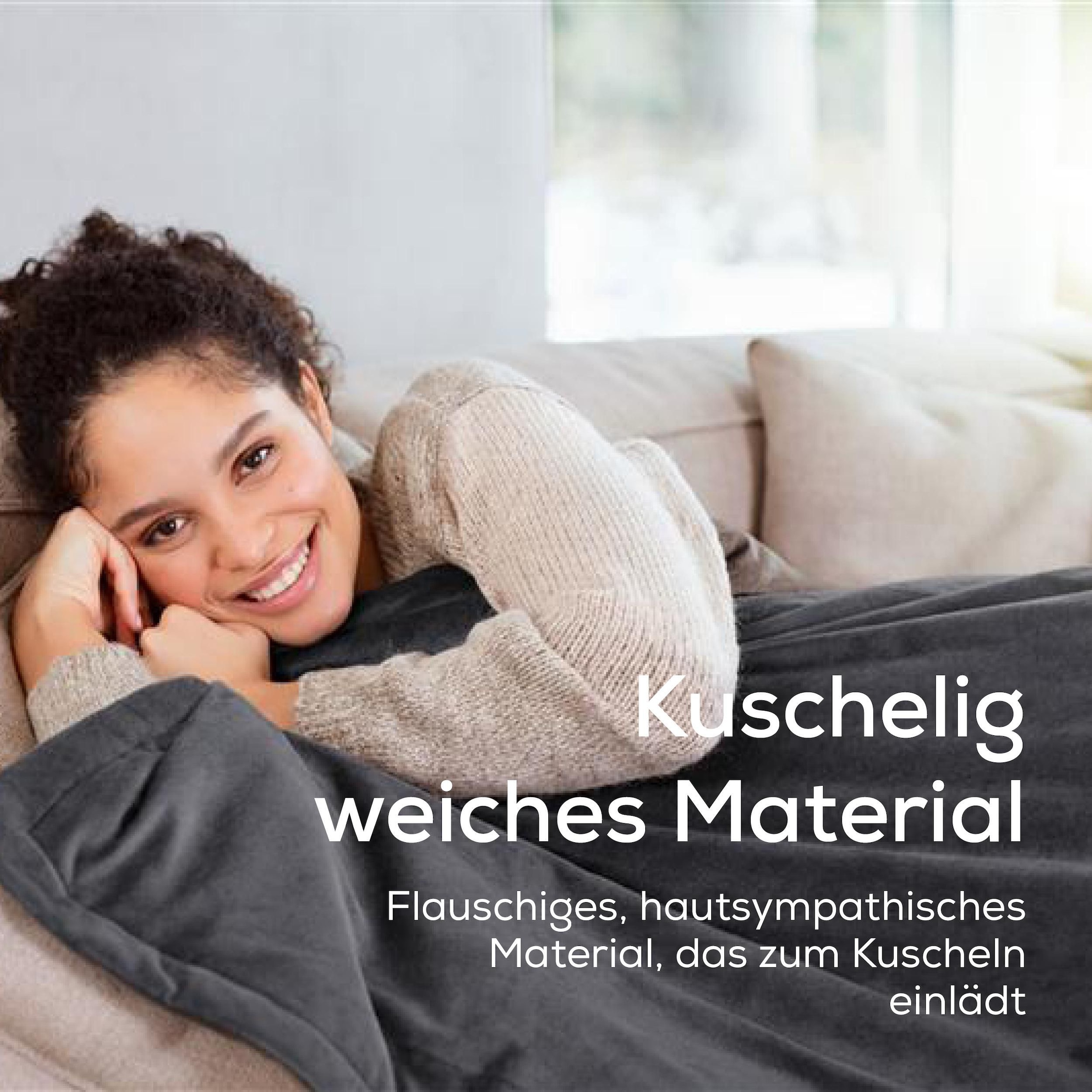 BEURER Couverture chauffante »HD 75 Cosy Dark-Grey, elektrische Wärmedecke zum Einkuscheln« avec 6 niveaux de température, arrêt automatique, lavable en machine