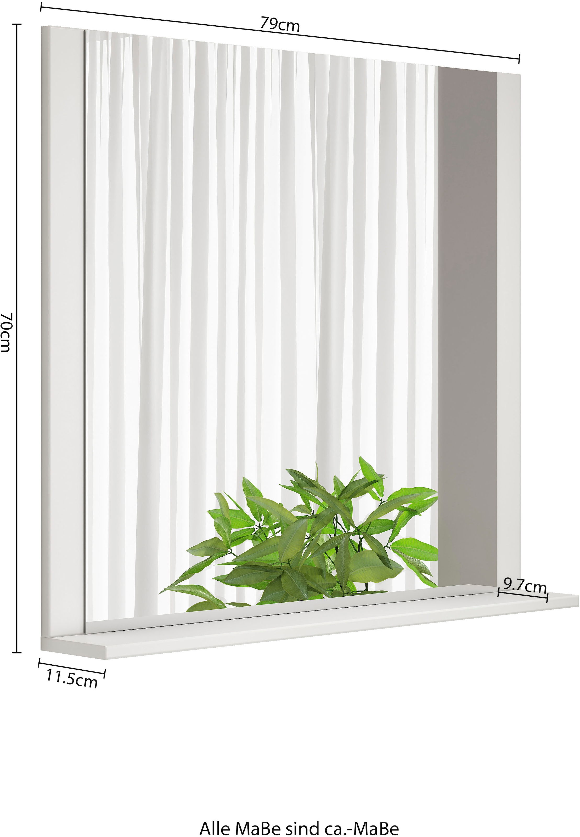 welltime Miroir de salle de bain »AMSTERDAM« in zwei Breiten 60cm, 80cm mit praktischer Ablagefläche