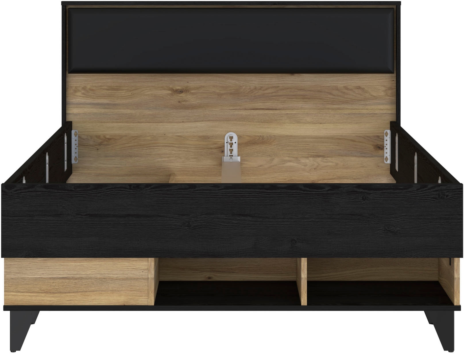 FORTE Lit de rangement »Lya« lit d'enfant moderne, beaucoup de rangement, tête de lit rembourrée
