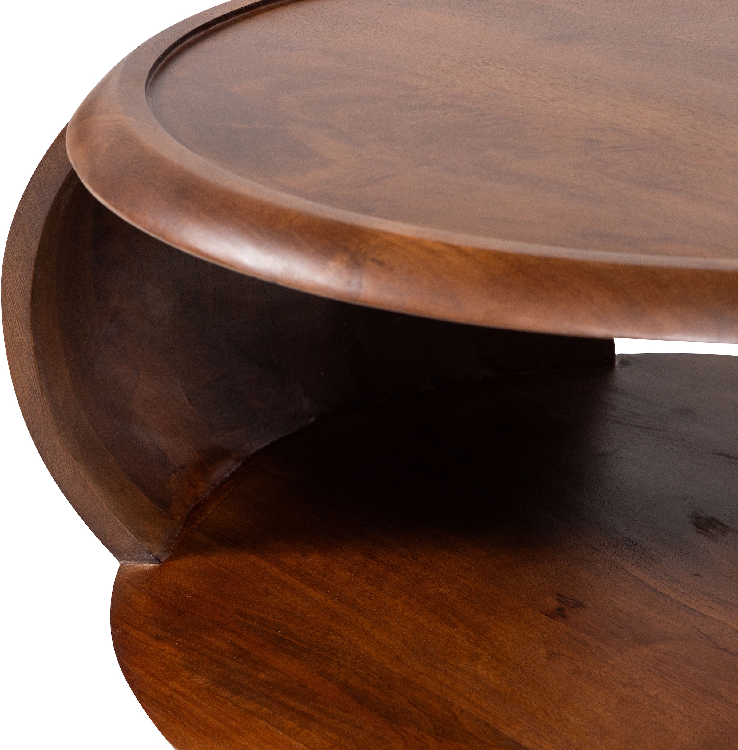 WOOOD Couchtisch »Cole mit Massivmangoholz und Aussparung B 72 x T 72 x H 36 cm« Organische Formgebung, Tragkraft 11,3 kg, für den Innenbereich