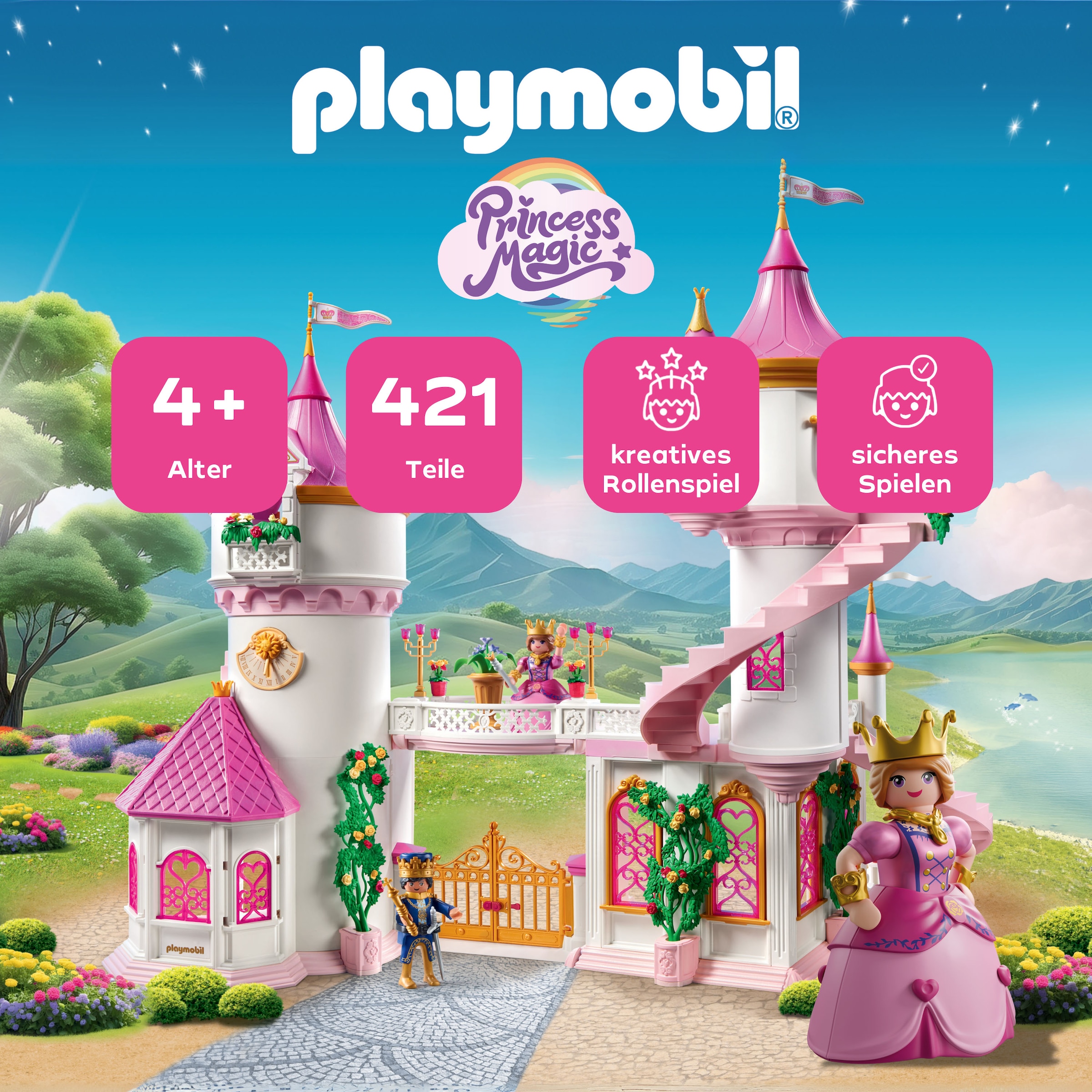 Playmobil® Jeu de construction »Prinzessinnenschloss mit Königspaar (71845), Playmobil Princess Magic« Made in Germany