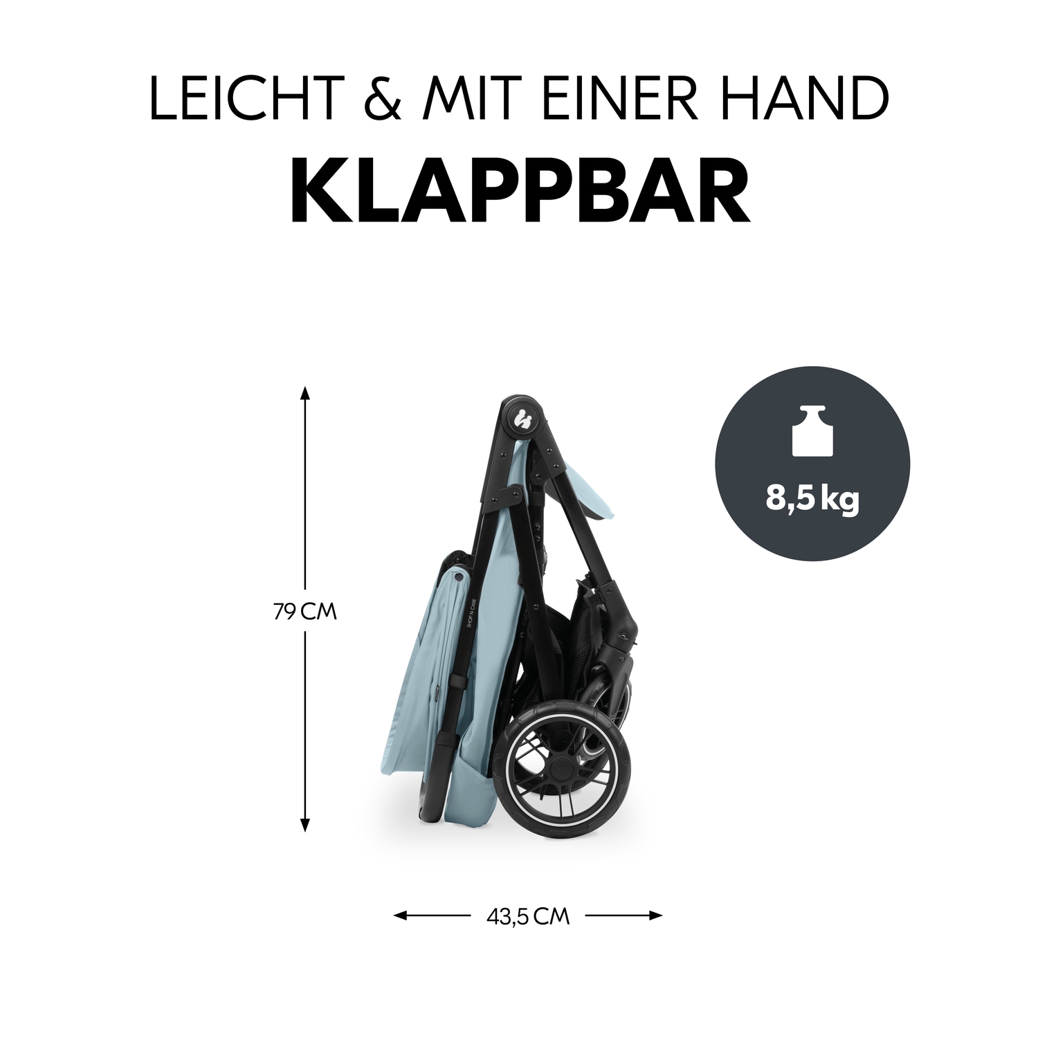 Hauck Poussette pour enfants »Shop N Care, Dusty Blue« 22 kilos bis 22 kg belastbar; kompatibel mit Babyschale