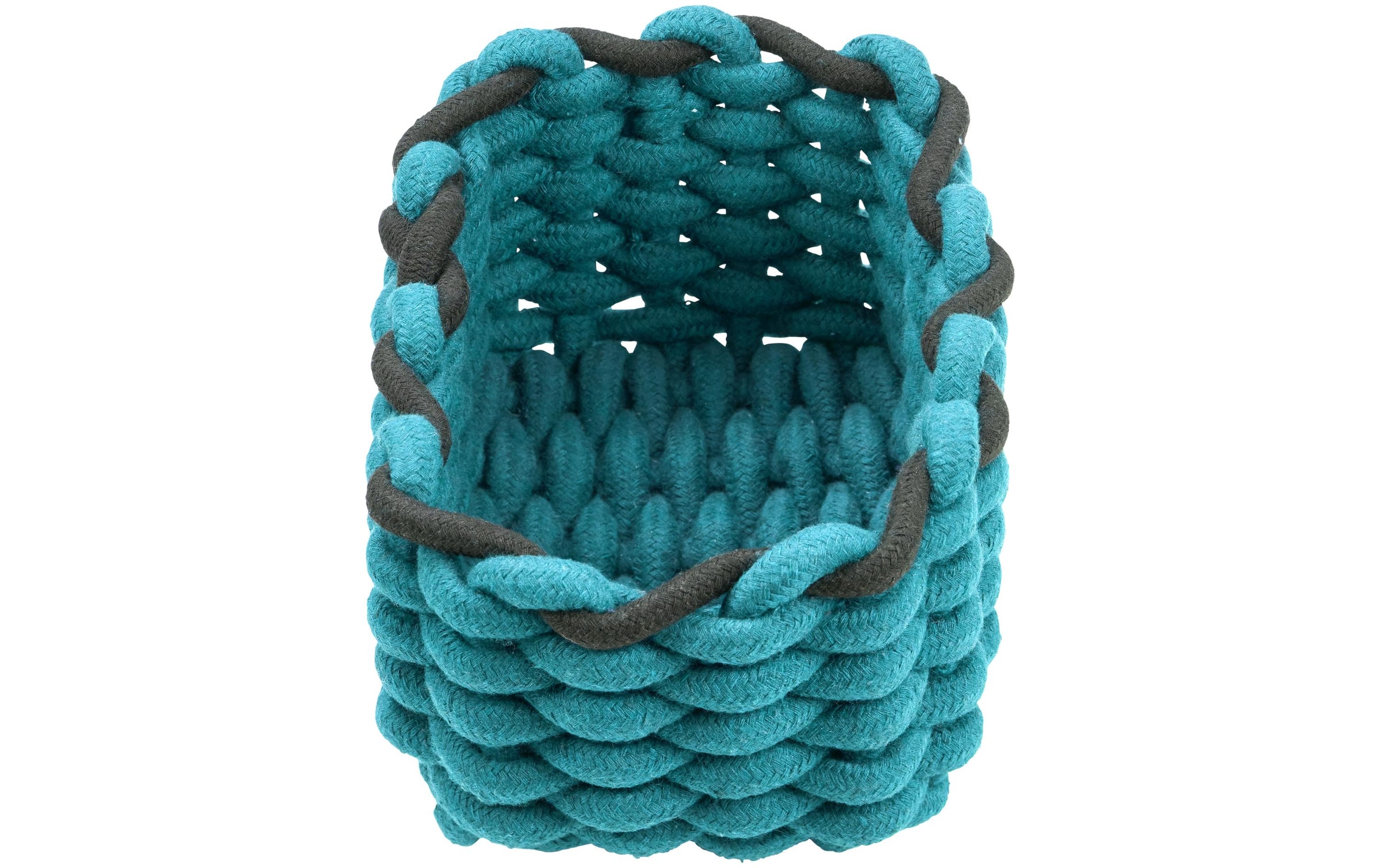 diaqua® Panier de rangement »Cord 20 x 14 x 10 cm, Petrol/Schwarz«