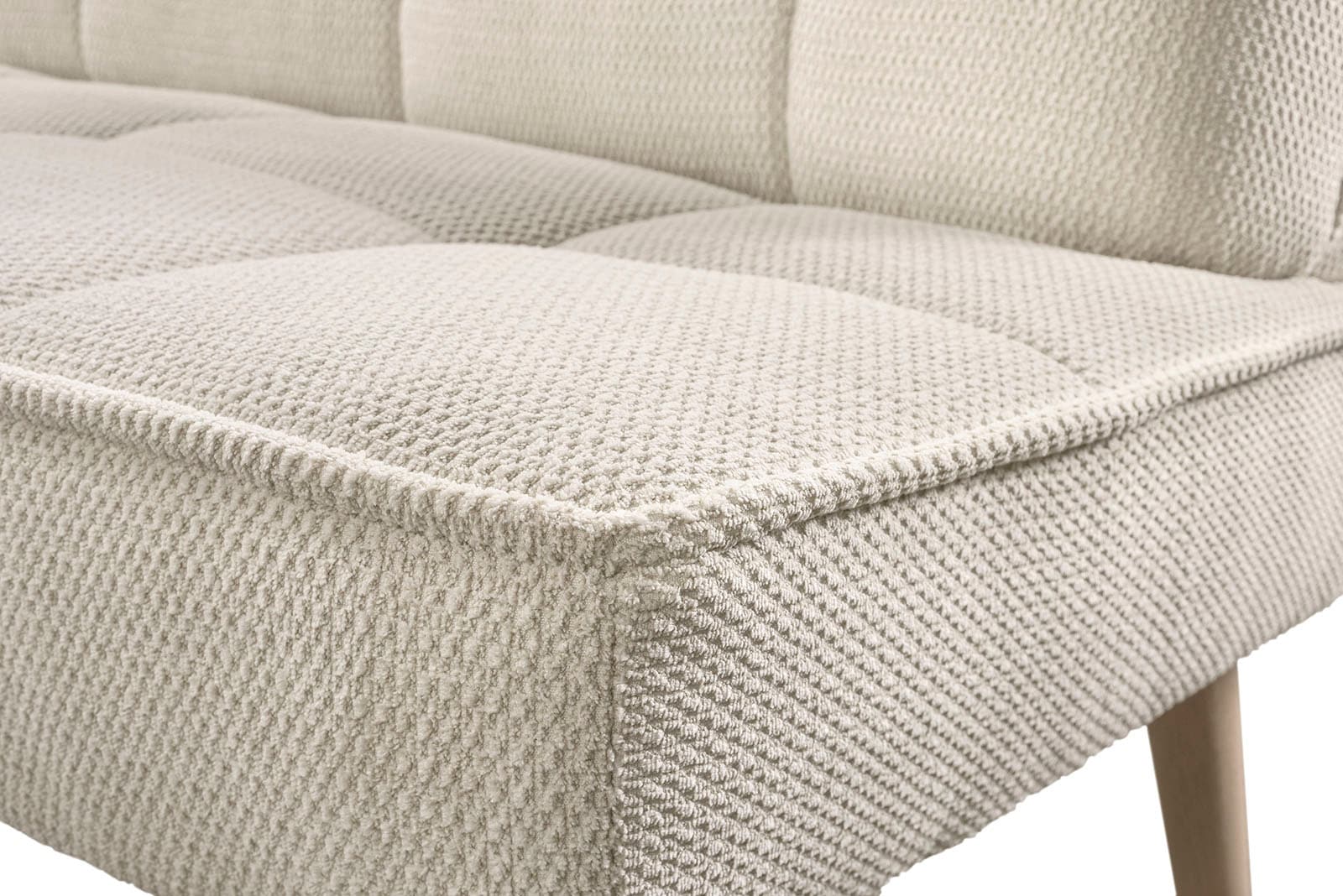 exxpo - sofa fashion Banc d'angle »Latte« couture moderne siège et dossier, confortable et élégant, pied en bois haut