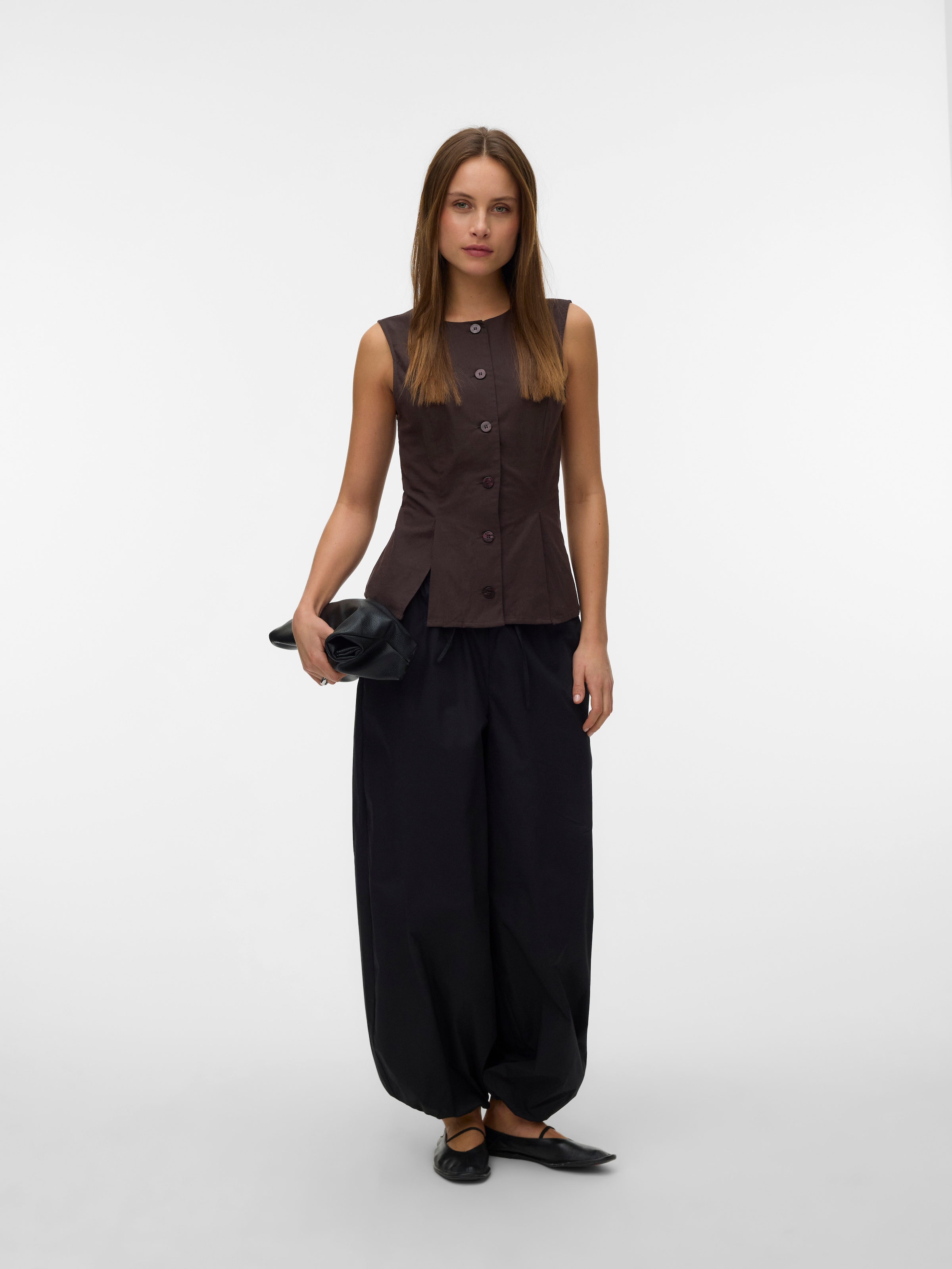 Vero Moda Gilet de costume »VMSELMA WAISTCOAT WVN NOOS« mélange coton, avec lin