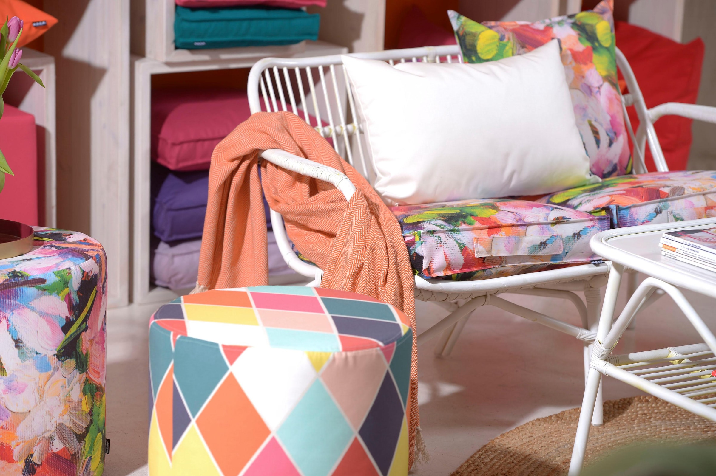 H.O.C.K. Dekokissen »Flower« im farbenfrohen Design, Kissenhülle mit Füllung, 1 Stück