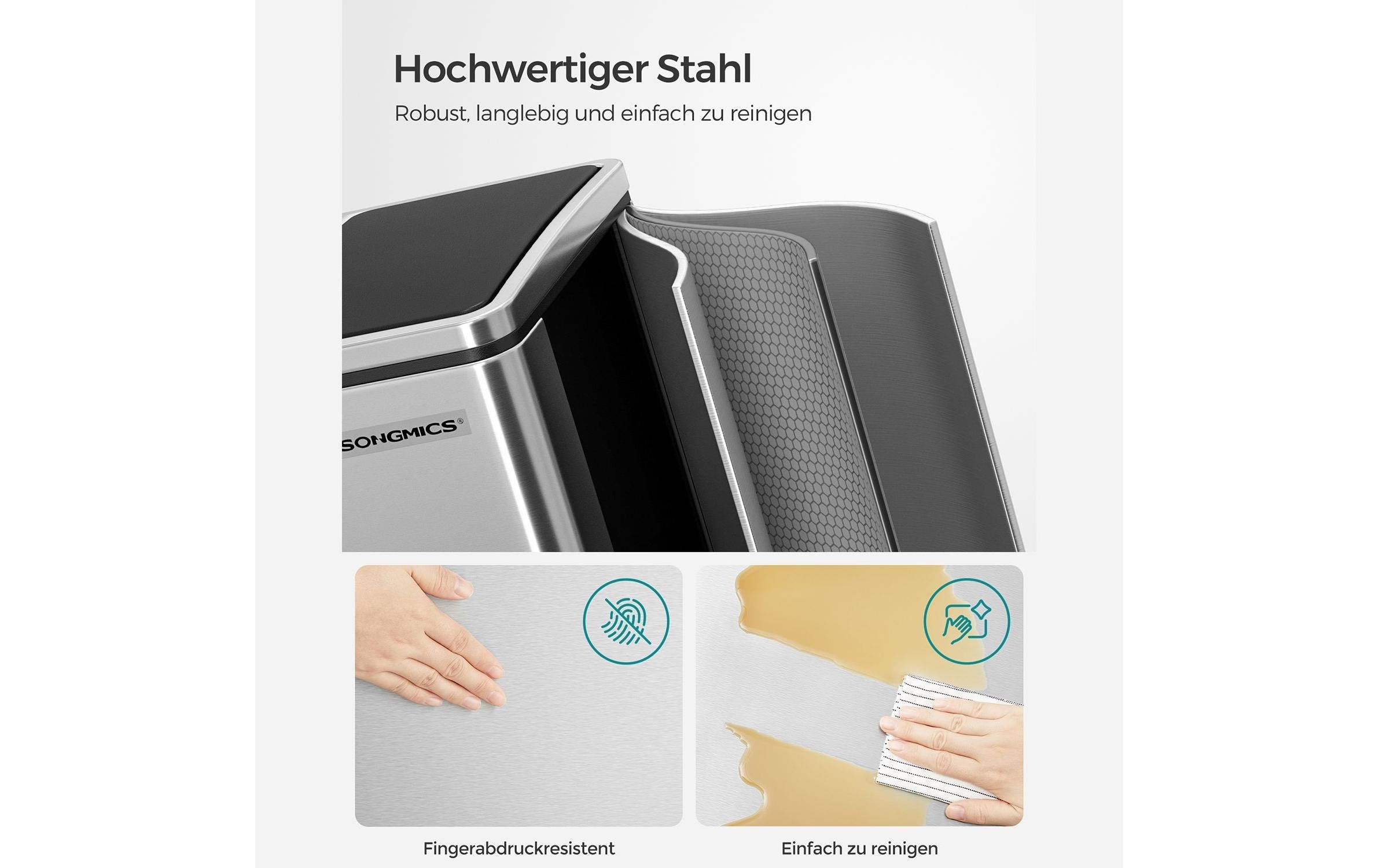 SONGMICS Mülleimer »30 l« 2 Behälter