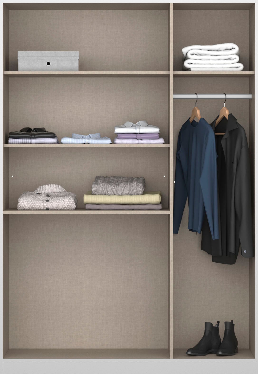 rauch Armoire à portes battantes »Kleiderschrank Schrank Garderobe Garderobenschrank  HOMBURG« avec beaucoup de rangement, tiroir supérieur compartimenté MADE IN GERMANY