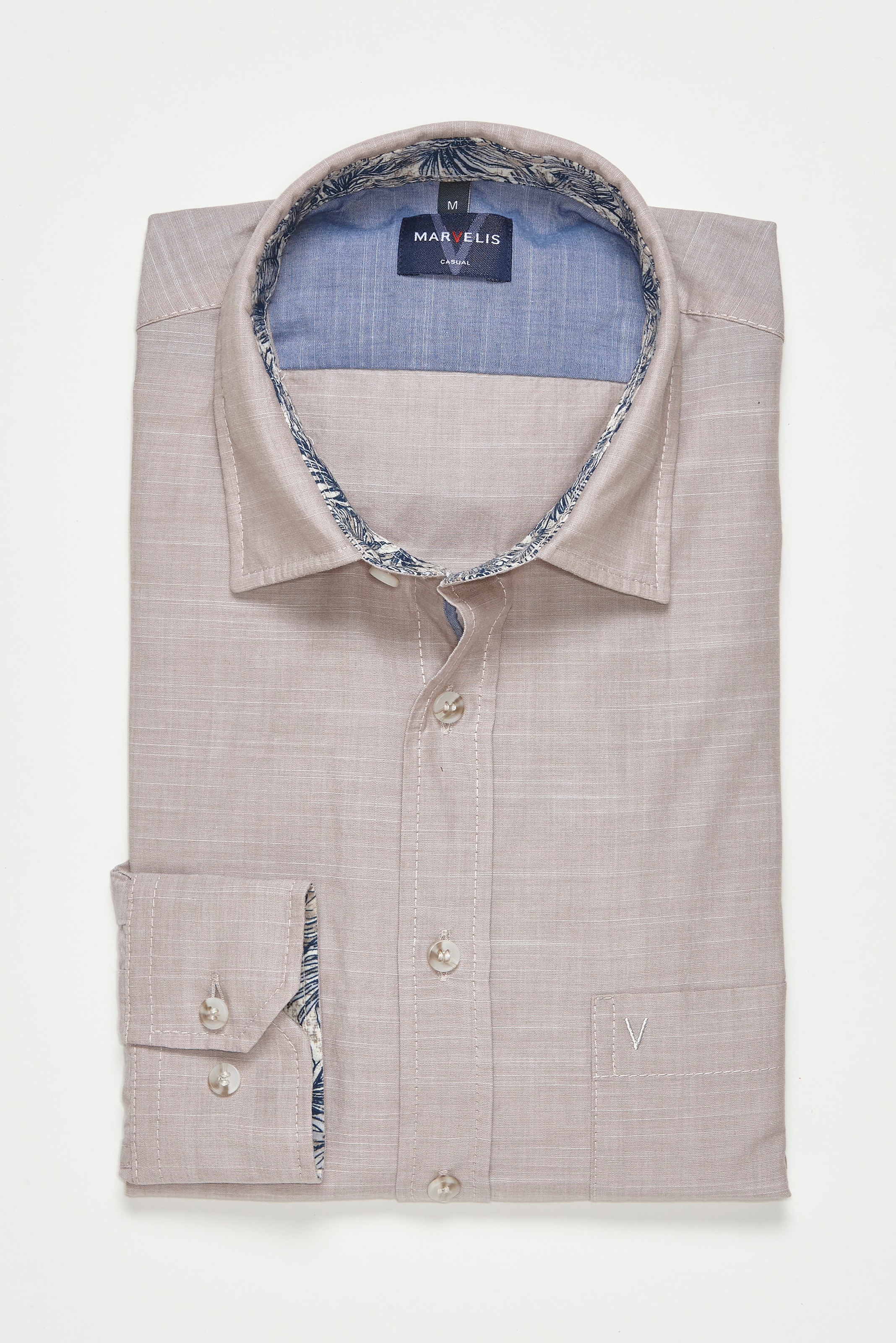 MARVELIS Chemise à manches longues in Leinen-Optik