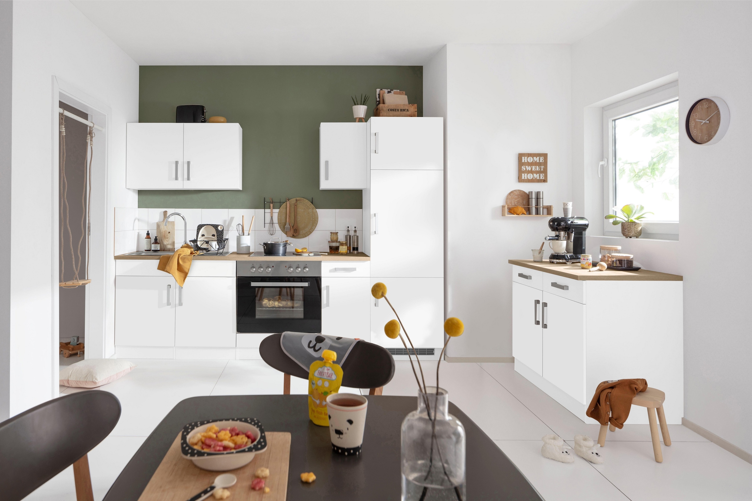 KOCHSTATION Kitchenette »KS-Gera« Largeur 270 cm, au choix avec appareils électroménagers, avec plan de travail