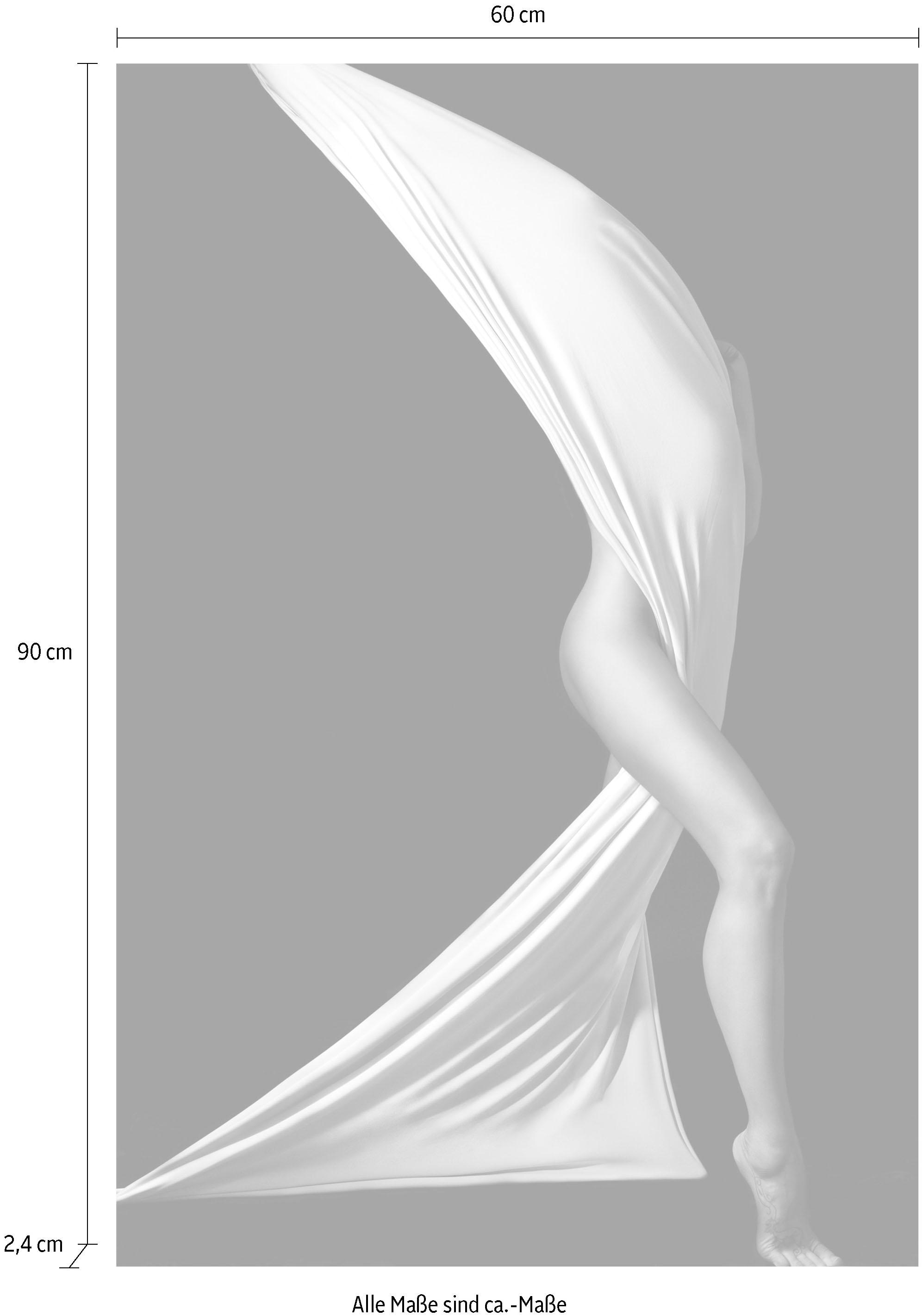 PLACES OF STYLE Acrylglasbild »Verhüllte Frau« Bilder von Frauen | Erotische Bilder | Frau | Kunst | Schwarz-Weiss Fine Art-Print in Galeriequalität