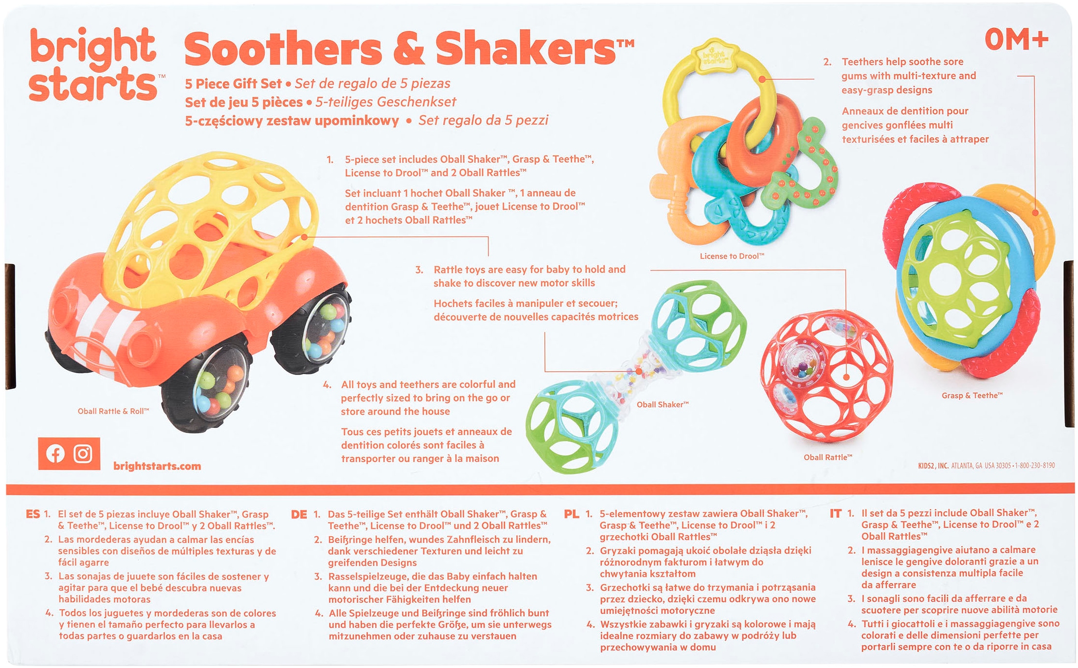 Bright Starts Greifspielzeug »Soothers & Shakers™ 5 Piece Gift Set«