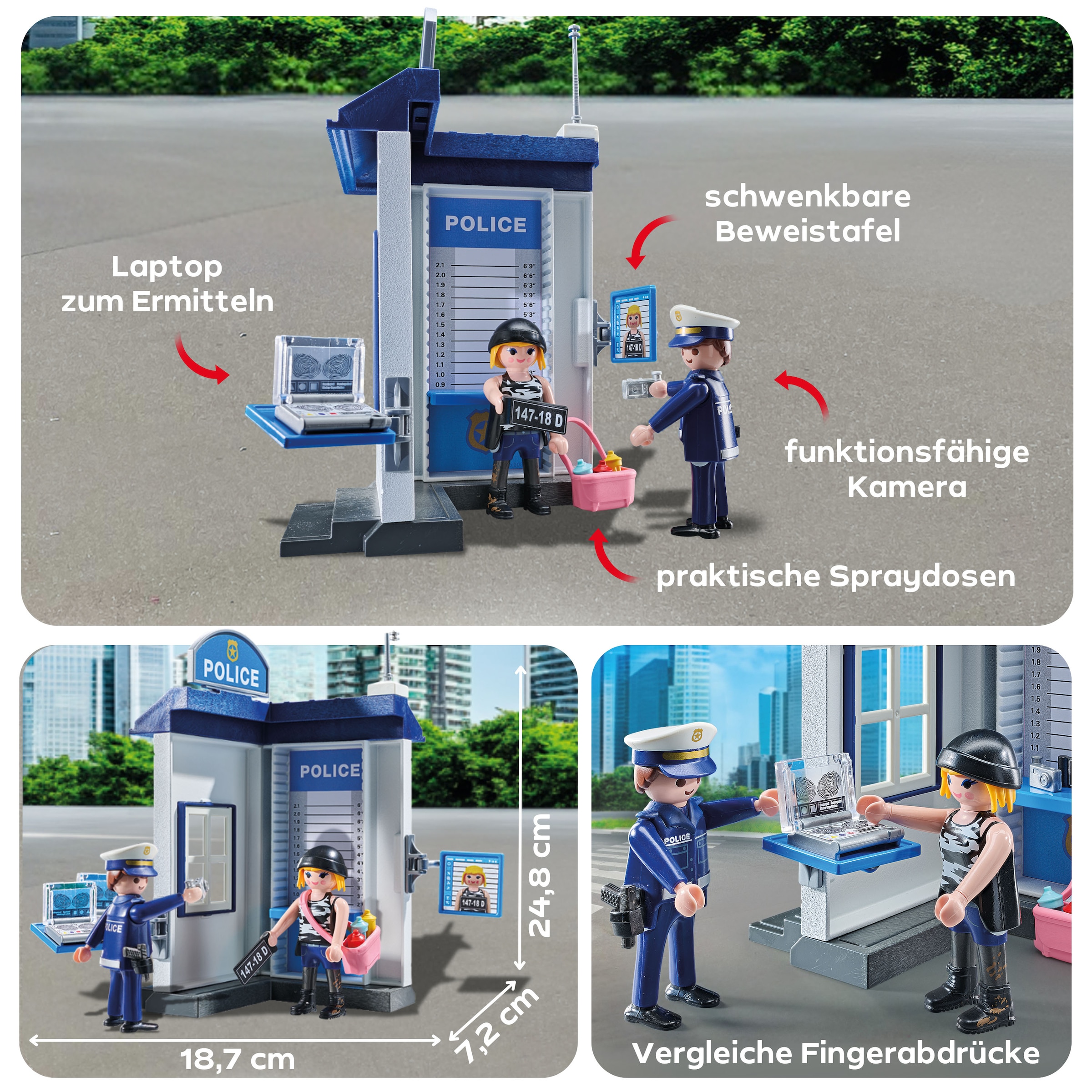 Playmobil® Konstruktions-Spielset »Polizei Ermittlungszimmer (71733), Playmobil Action Heroes« Made in Europe