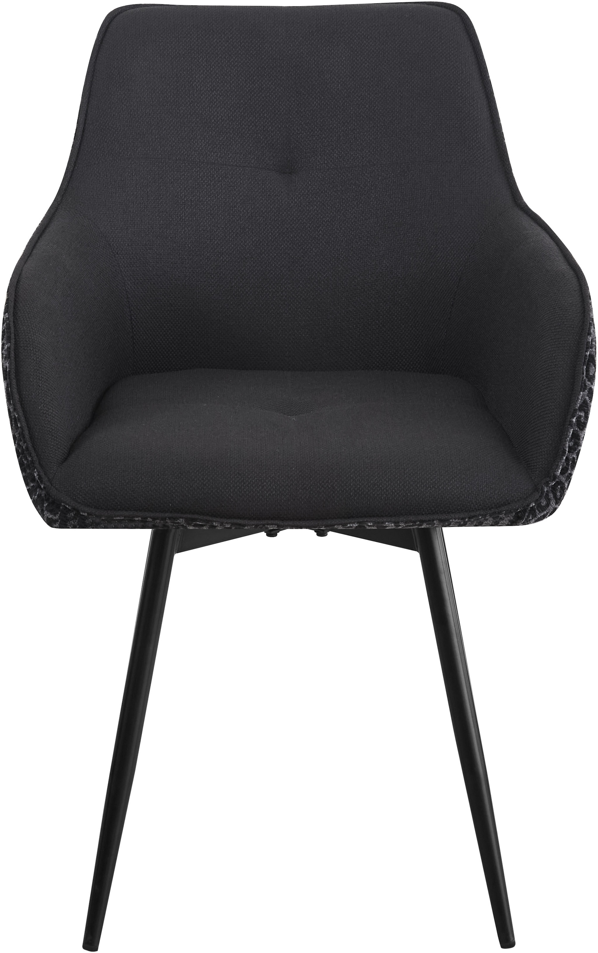 GOODproduct Chaise de salle à manger »Lincoln« (Ensemble) 2 cuismoderner Stuhl mit Leopardenlook, Webstoff und 360°-Drehfunktion