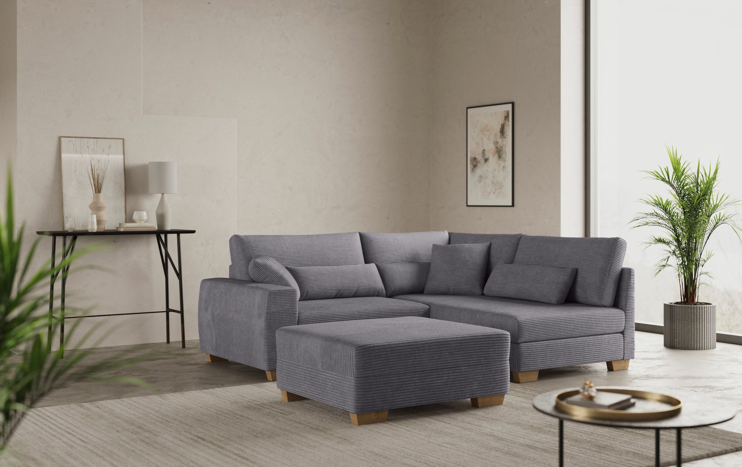 Mr. Couch Hocker »Hilla« Mit Federkern, wahlweise mit DuraSpring-Taschenfederkern