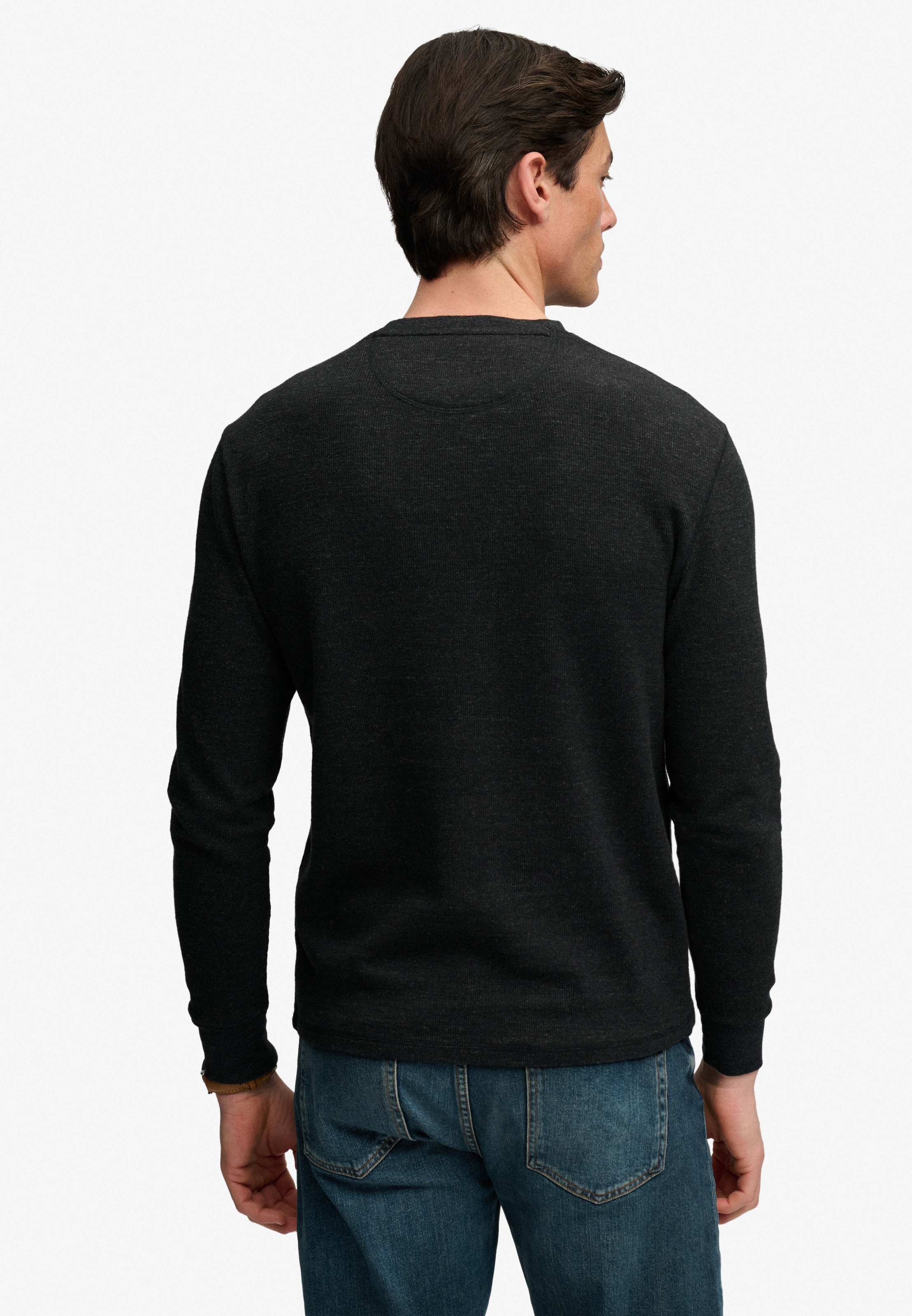 Superdry T-shirt à manches longues »CLASSIC SLUB WAFFLE TOP« en coton, coupe décontractée, avec encolure ronde