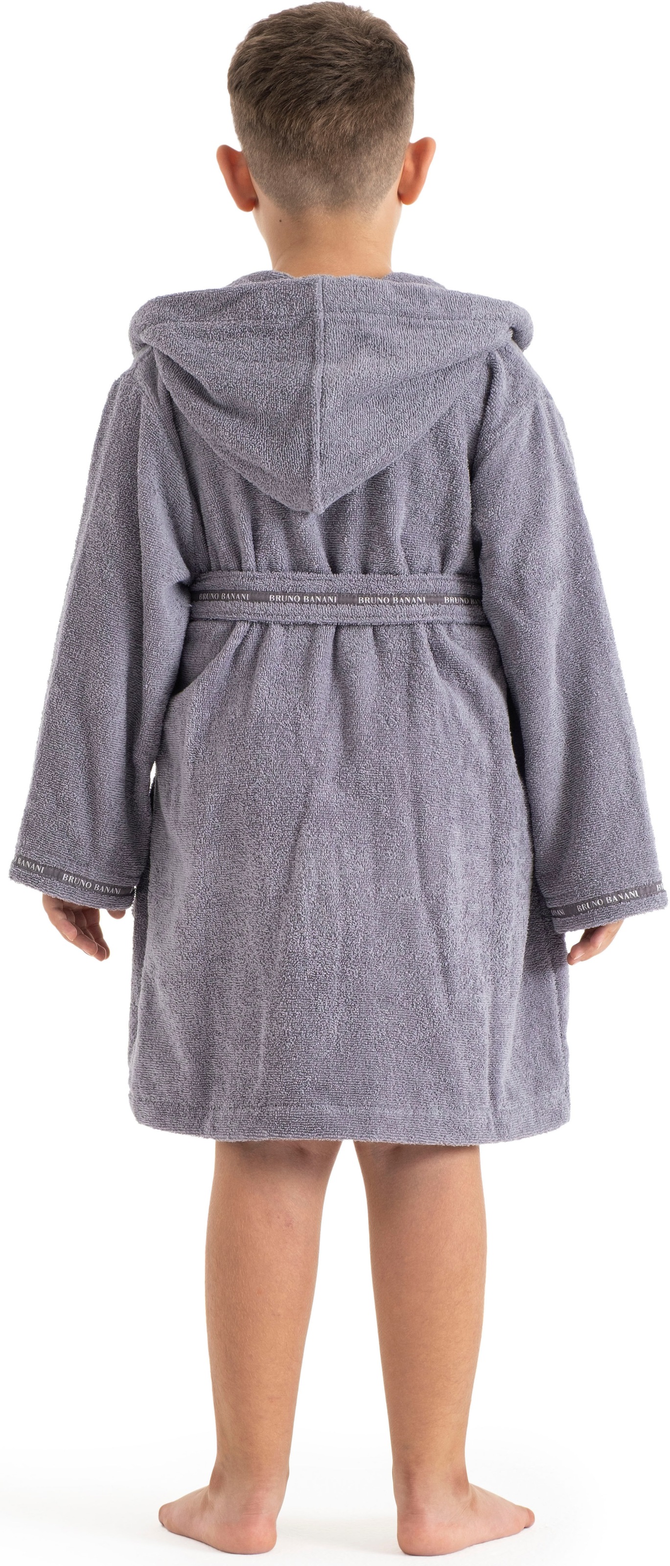 Bruno Banani Kinderbademantel »Danny, Ideal für Zuhause, Schwimmbad oder im Urlaub« 1 Stk. mit Logostreifen, aus 100% Baumwolle