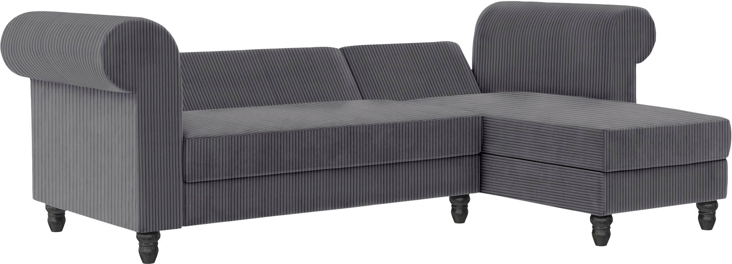 Dorel Home Canapé d'angle »Felix II, L-Form, Schlafsofa 241cm (Liegefl. 108/195 cm),« verstellb. Rückenlehne, Recamiere wechselbar, Cord