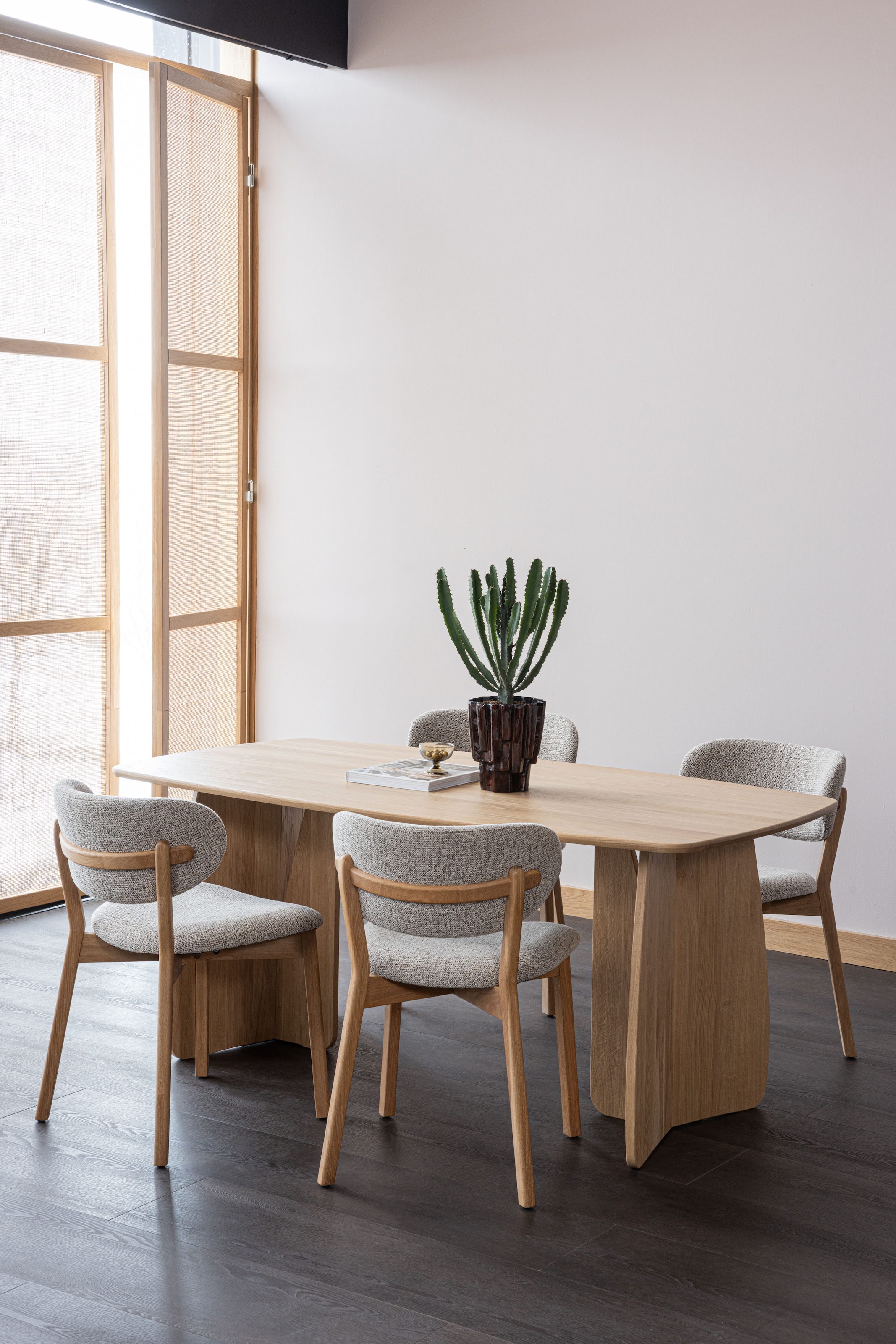 WOOOD Fauteuil lounge »Udar mit Eichenholzgestell und More-Melange-Bezug, B68 x T75 x H76 cm« très haute résistance à l'usure, accoudoirs intégrés, capacité de charge 120 kg