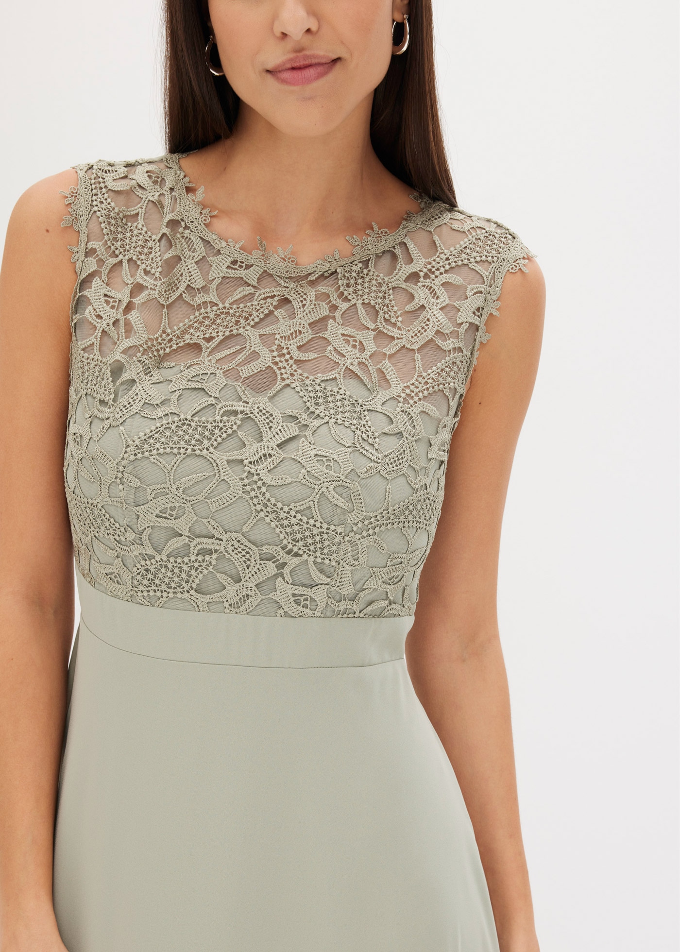 bonprix Maxi robe »Maxikleid mit Spitze« für festliche Anlässe, vollständig gefüttert, taillierte Passform