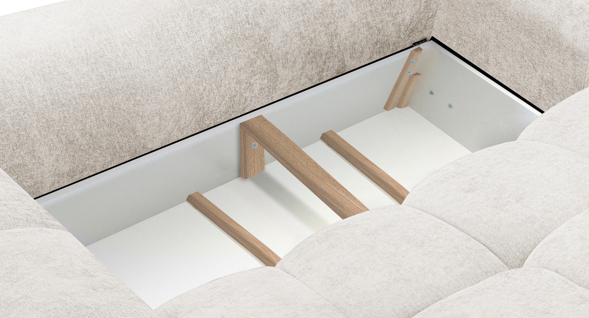 exxpo - sofa fashion 3-places »Alessano, 254 cm breit, modern & gemütlich« Verlässliche Qualität, inkl.Bettfunktion, Bettkasten, 2x Plaidskissen