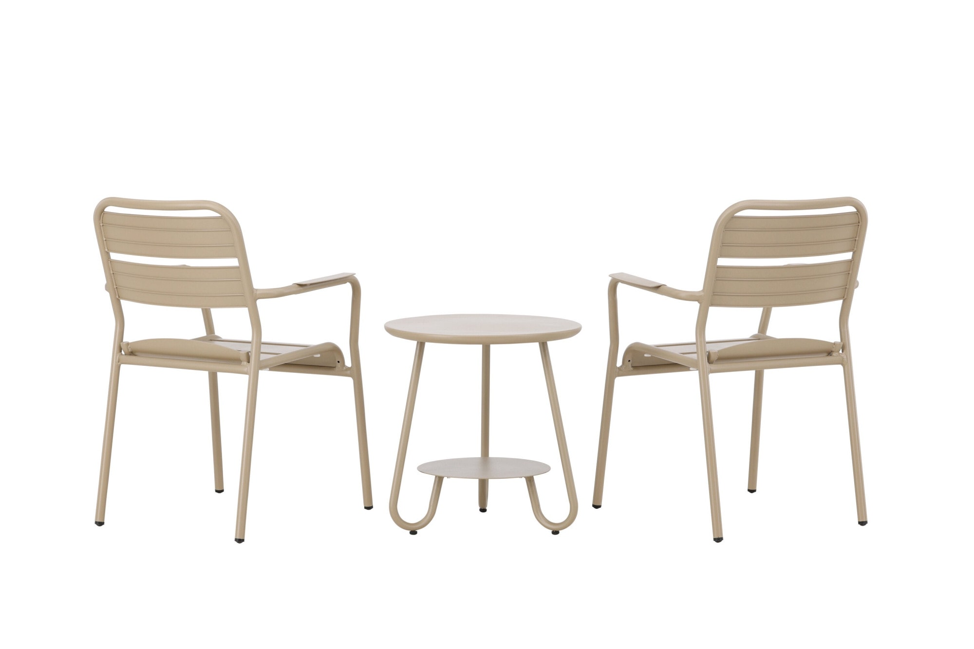 Venture Home Set de balcon »Faro, kompaktes Café-Set für 2 Personen Ø 50 cm, Aluminium« Balkonset, beige, rund, Aluminium leicht, platzsparend, modern
