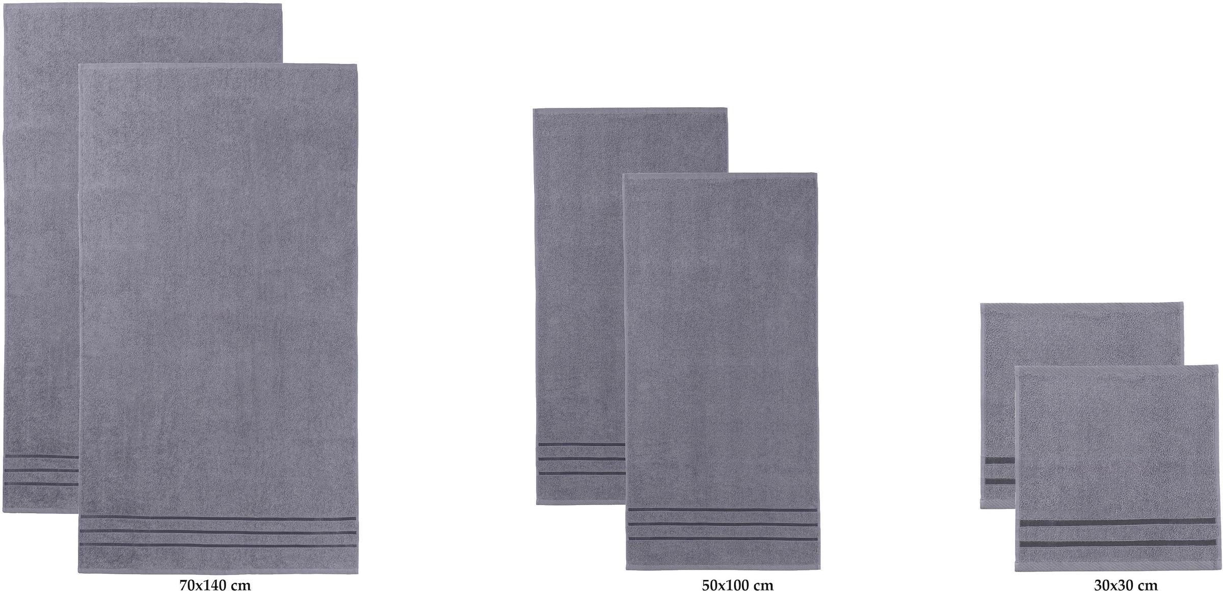 Bruno Banani Handtuch Set »Clement, Duschtücher, Handtücher, Seiftücher« Set mit dezent glänzender Streifenbordüre, einfarbig, aus 100% Baumwolle