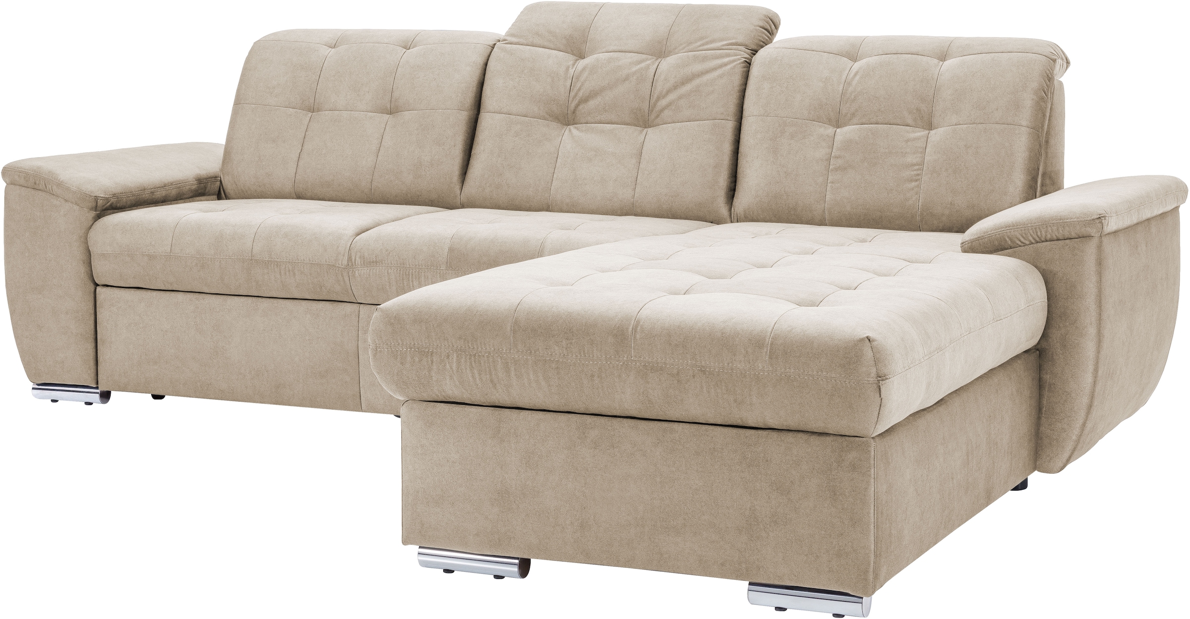 exxpo - sofa fashion Canapé d'angle »Derby Inkl. Kopfteilverstellung, wahlw. Bett & Bettkasten, L-Form« EXTRA an Komfort zum Relaxen, Entspannen und Wohlfühlen