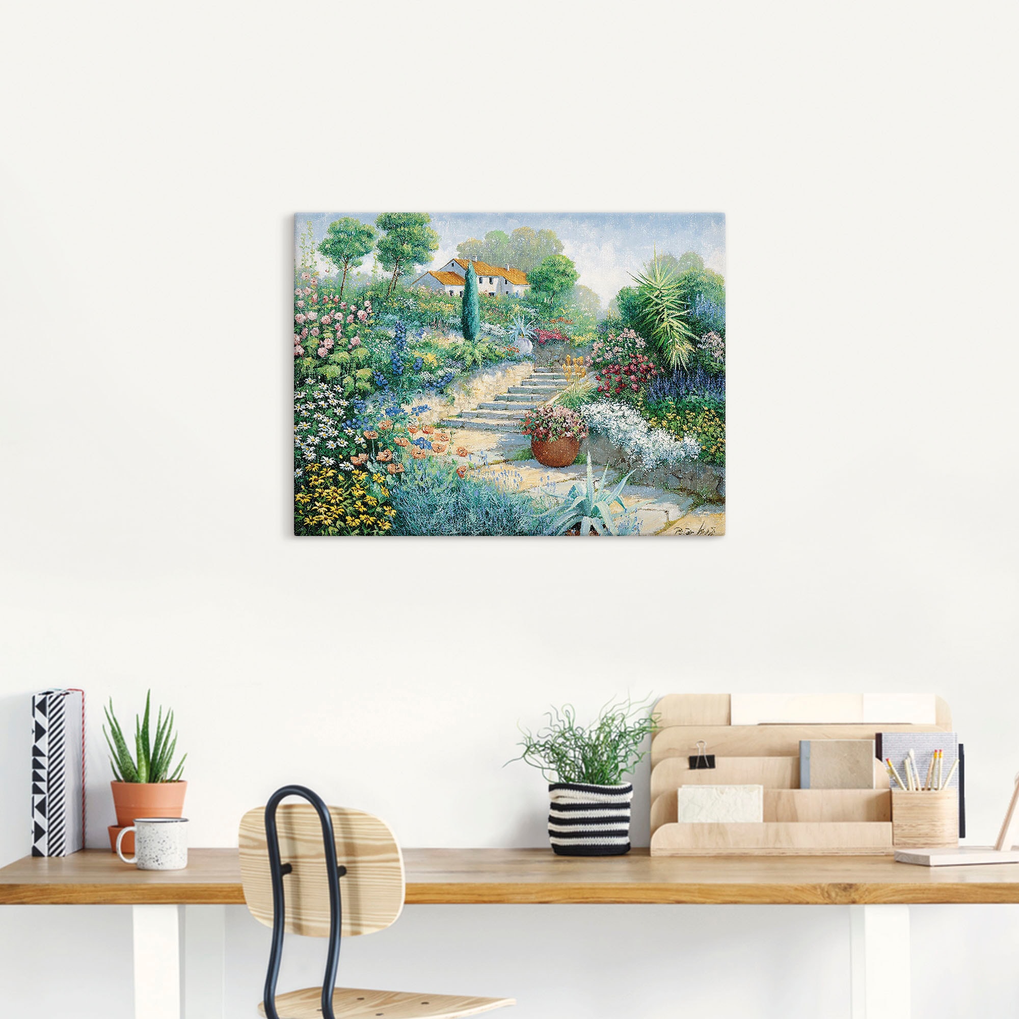 Artland Leinwandbild »Überall Blumen« Garten 1 Stk. tlg. auf Holzrahmen gespannt