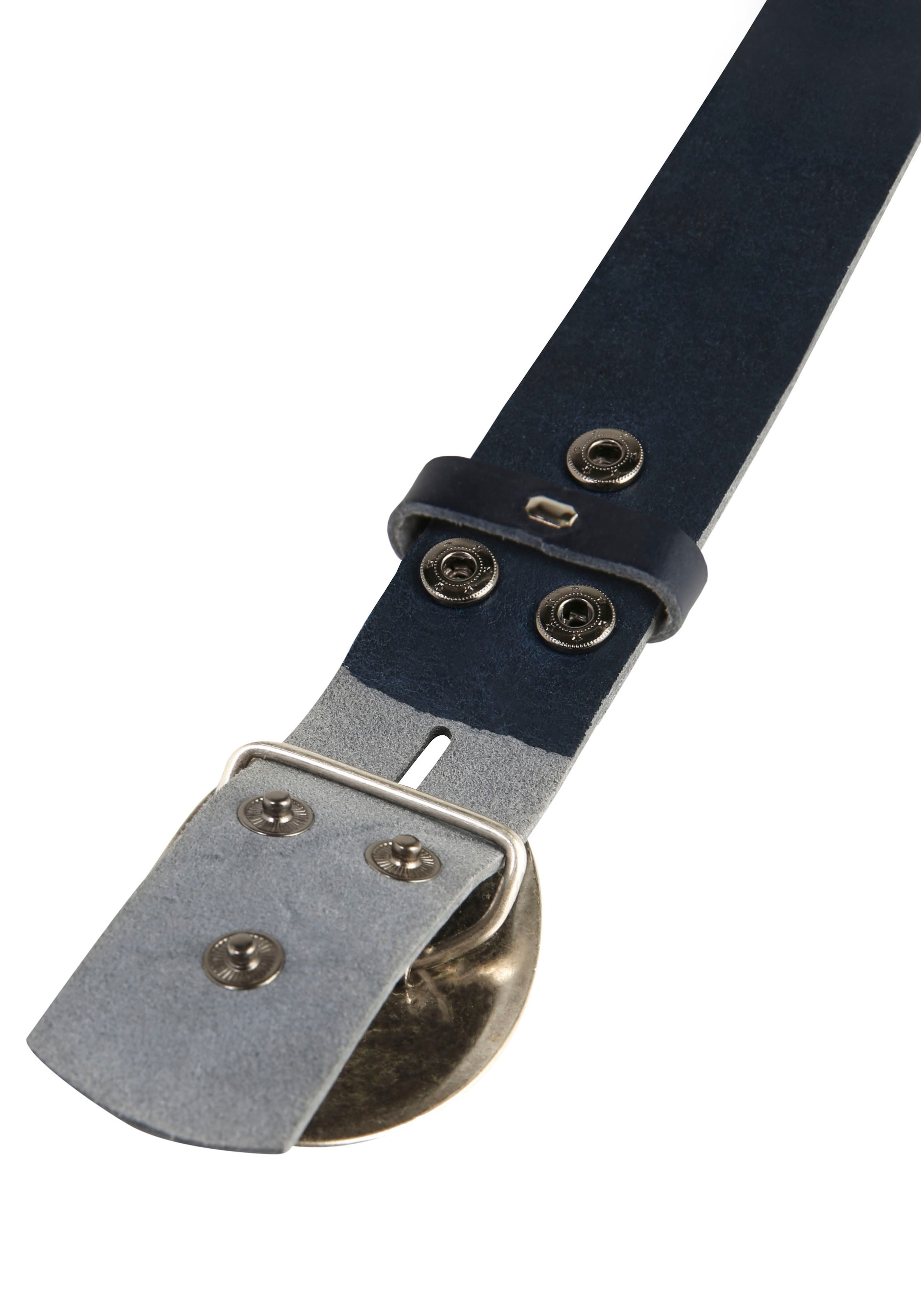 Rettungsring Gürtel Ledergürtel mit austauschbarer Schliesse »Oval Matt Gehämmert«