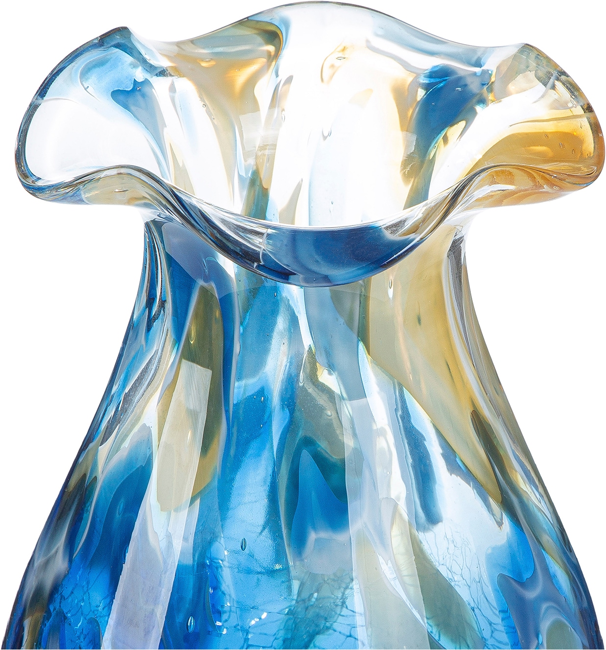 GILDE Tischvase »Vase Kandaru blau« Vase, Glas, maritim, Dekoration, Tischdekoration, Geschenkidee