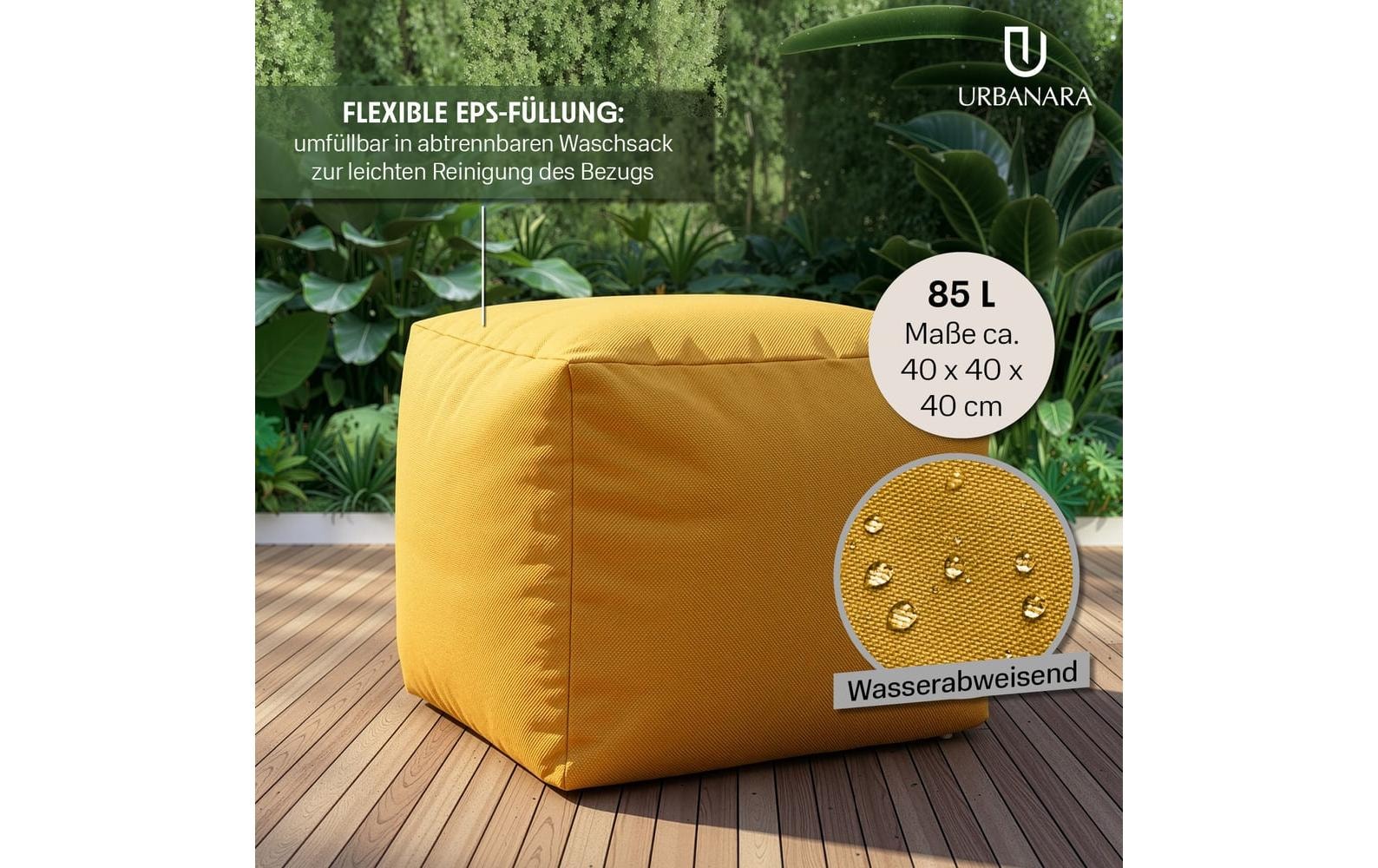Urbanara Pouf »Basic-Outdoor, 85 l«
