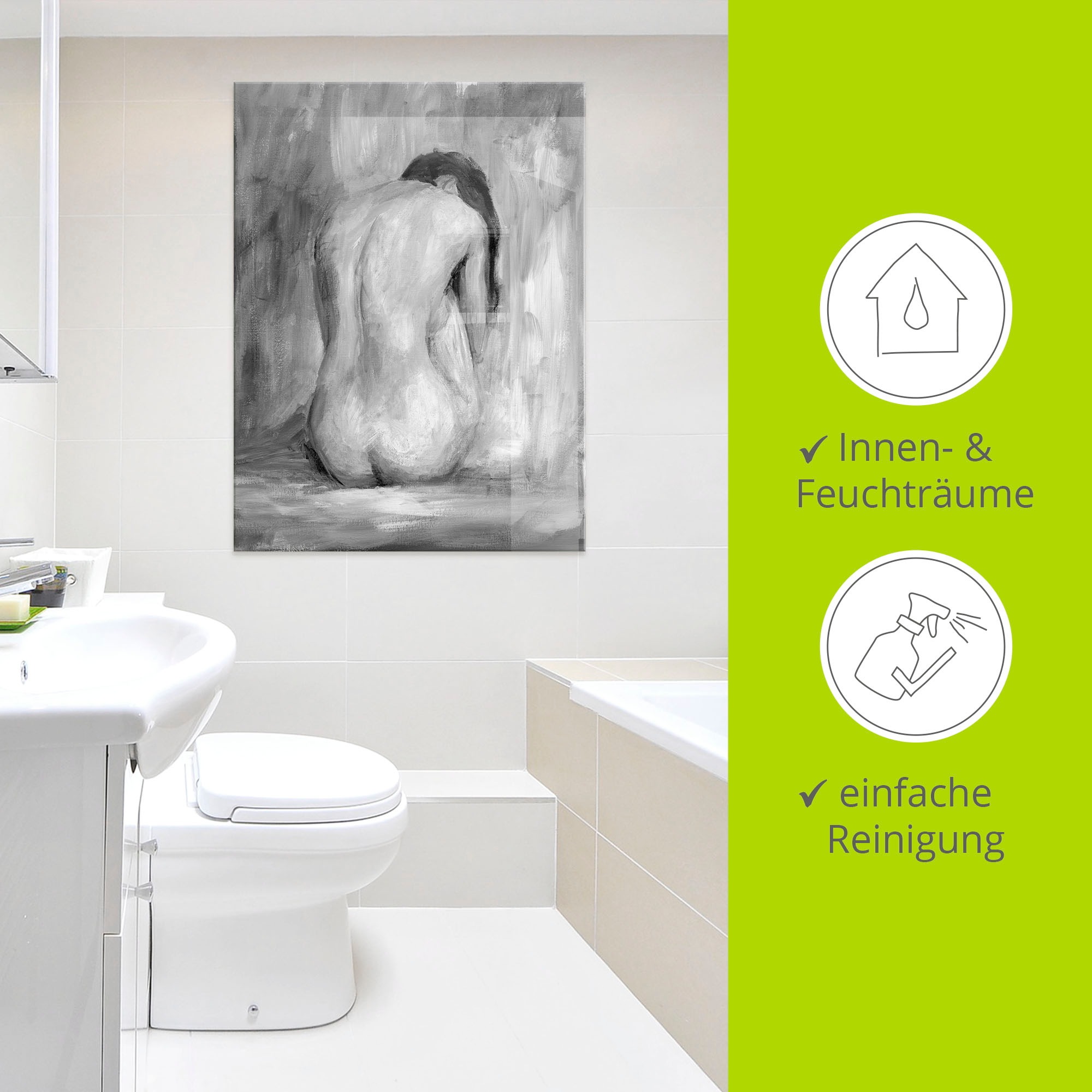 Artland Glasbild »Figur in schwarz & weiss II« Frau 1 Stk. tlg. in verschiedenen Grössen