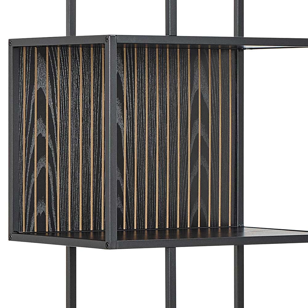 ACTONA GROUP Étagère à livres »Seaford, Standregal, Regal, Raumteiler« 77x35x185 cm,  cadre en acier noir, 5 étagères, module réversible, largeur 77 cm