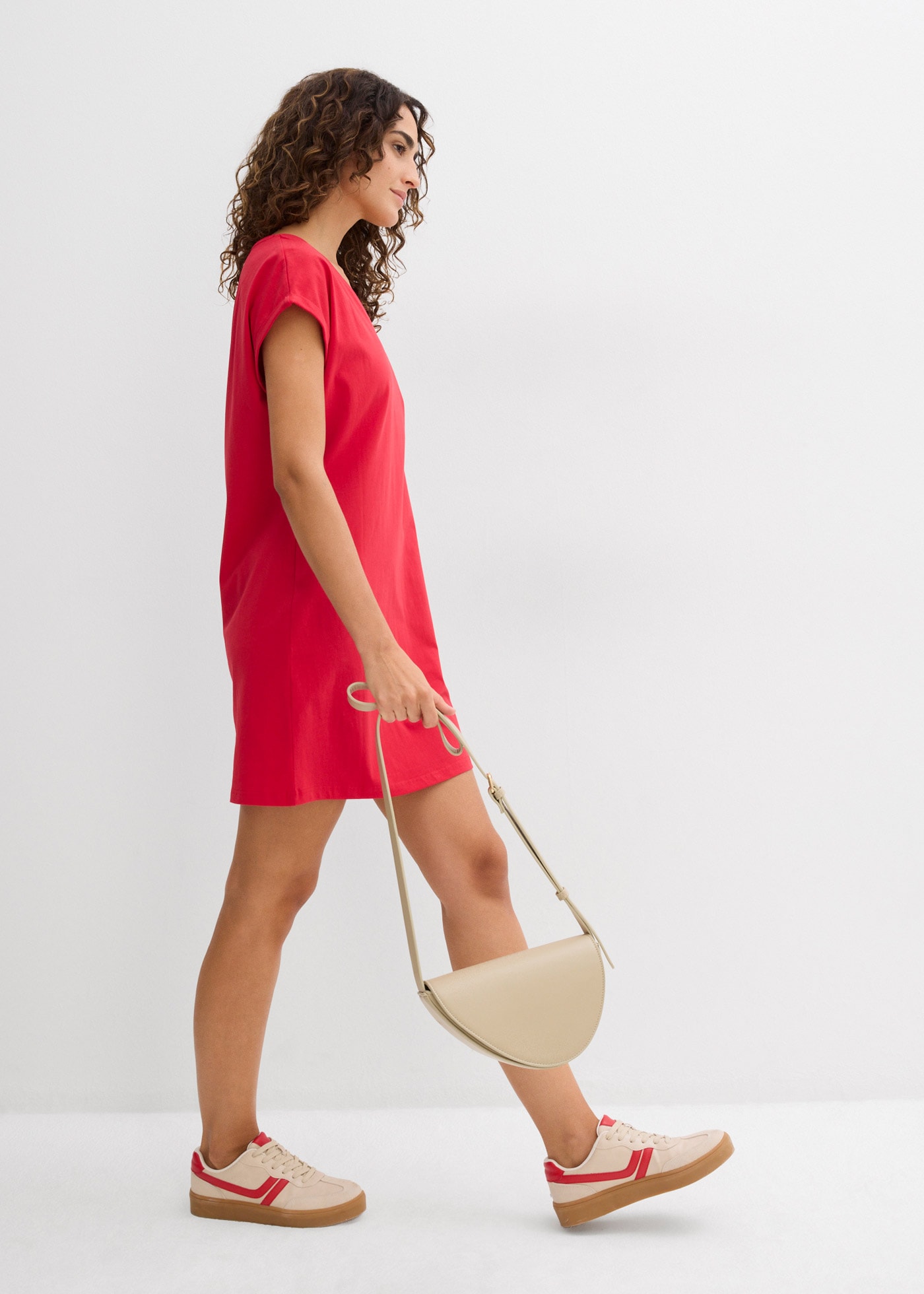 bonprix Robe t-shirt Paquet, 2 pièces tlg. pour printemps et été, en coton pur, coupe ample