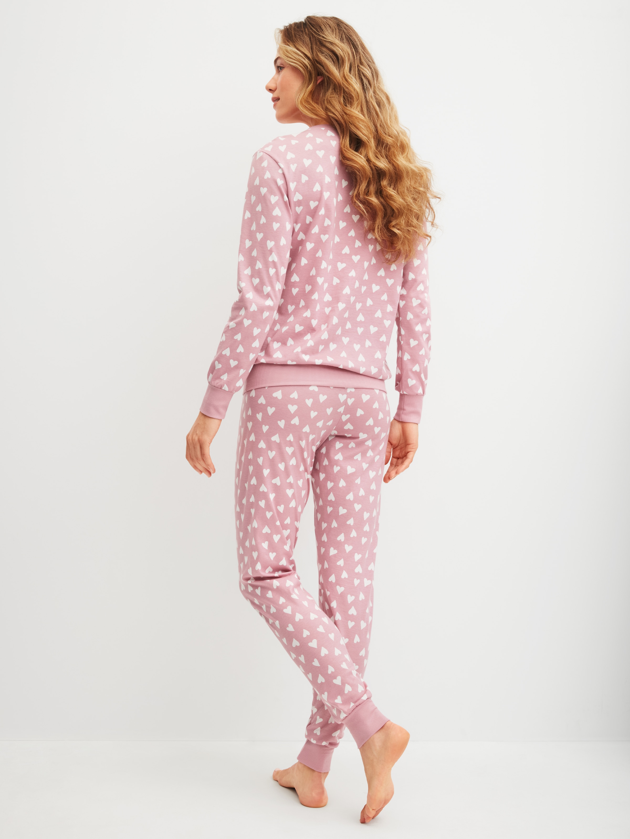 CALIDA Pyjama »Cotton Stripes« 2 pièces Langarm, Rundhals-Ausschnitt, lockere Passform, Baumwolle