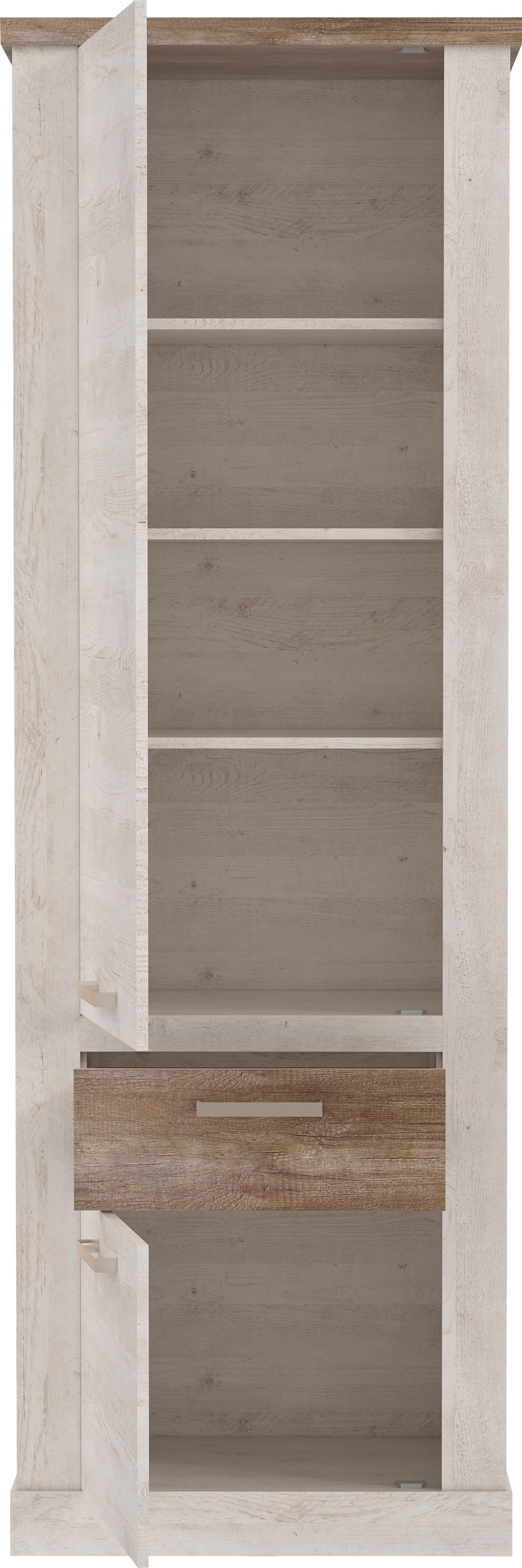 FORTE Mehrzweckschrank »Duro« Höhe 212 cm, Bücherregal mit Türen und Schublade, im Landhausstil