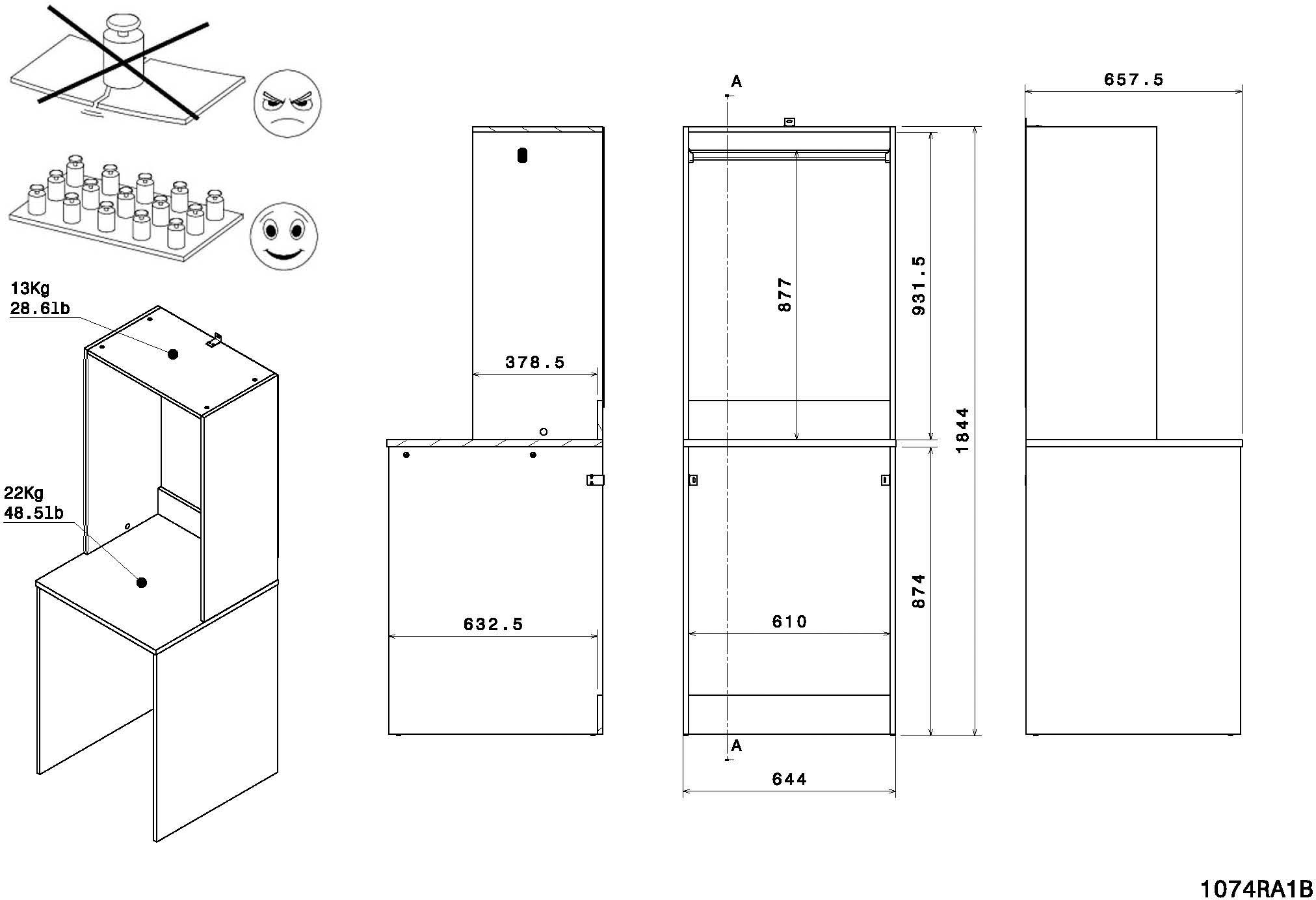 Parisot Set d'armoires multi-usages »Laundry 4« Set, 4 cuis tlg.