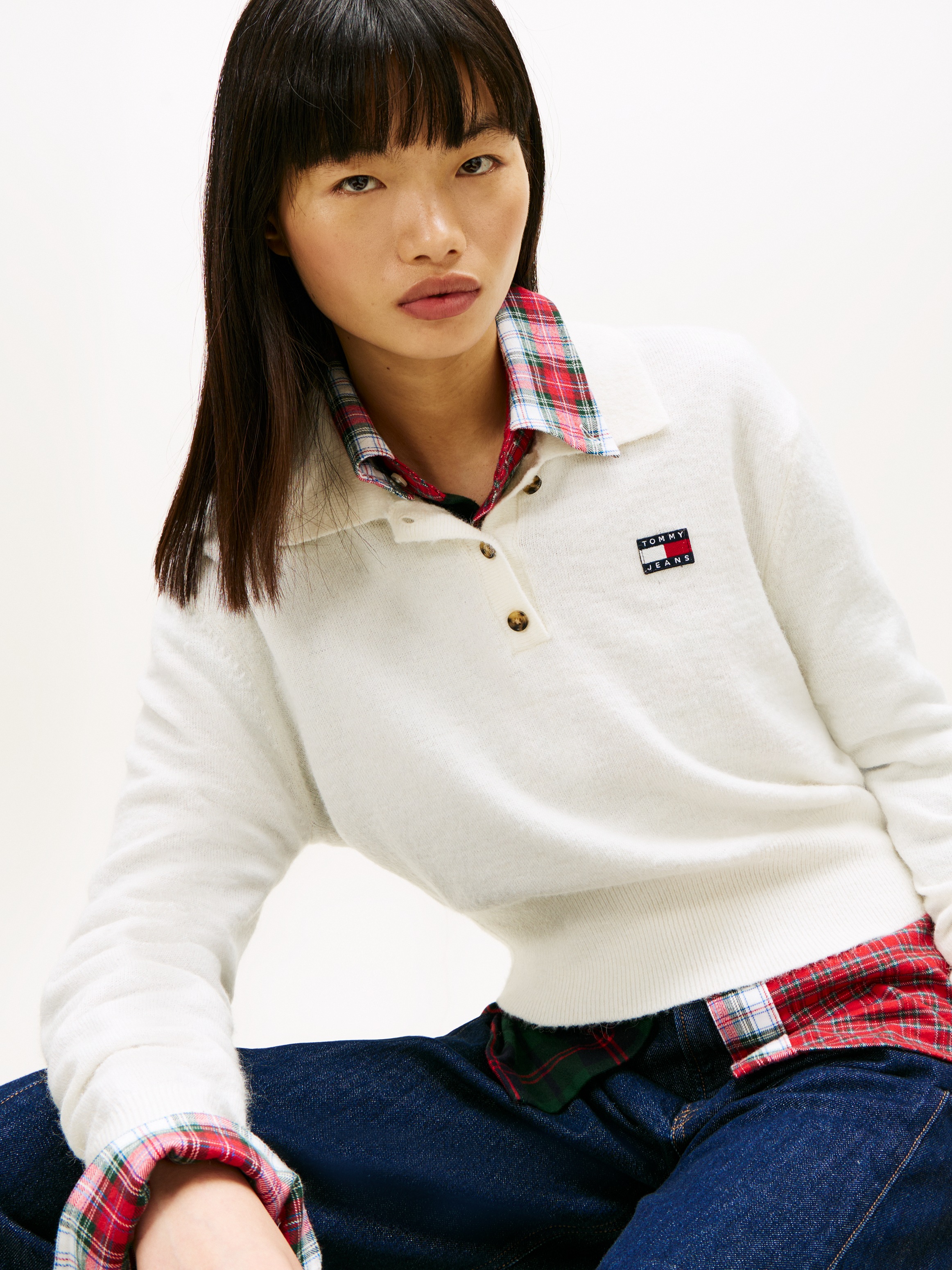 Tommy Jeans Pull en tricot »TJW FLUFFY POLO SWEATER«